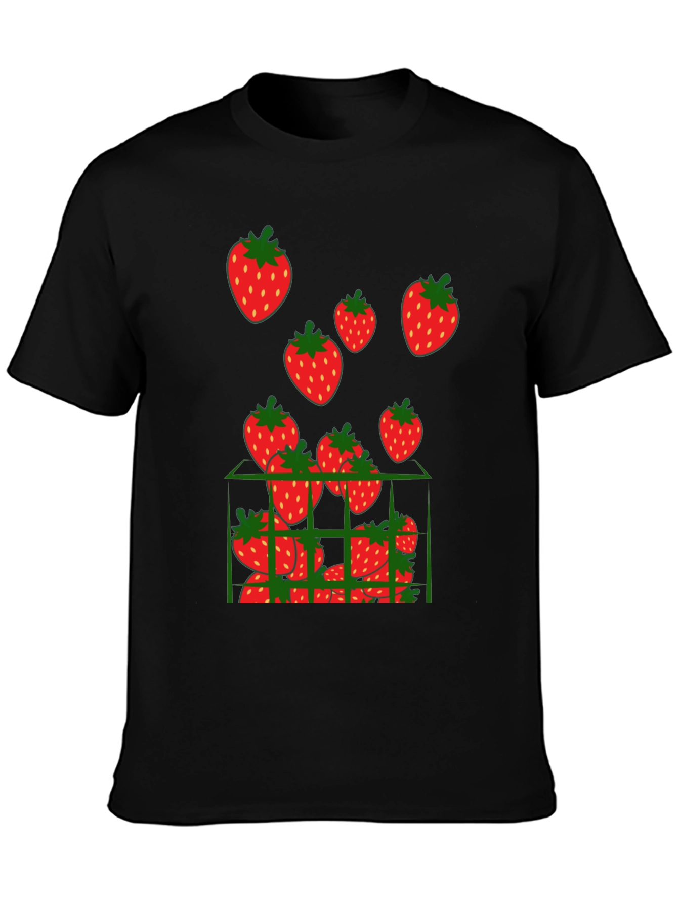 Strawberry Cage Black T-Shirt