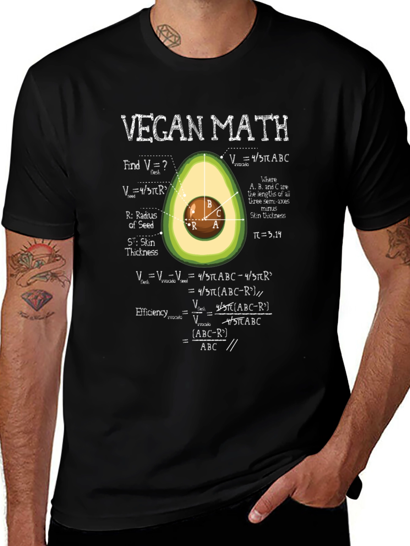 Vegan Math T-Shirt - Funny Vegetarian Formula Tee