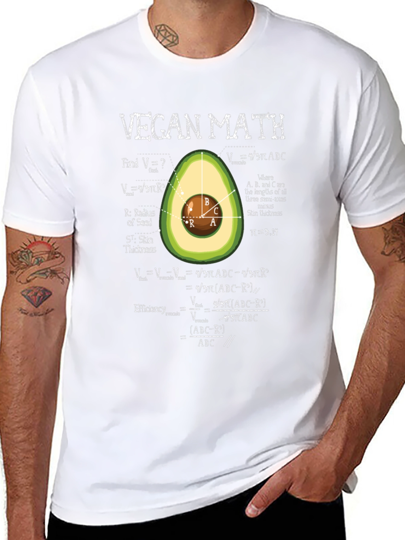 Vegan Math T-Shirt - Funny Vegetarian Formula Tee