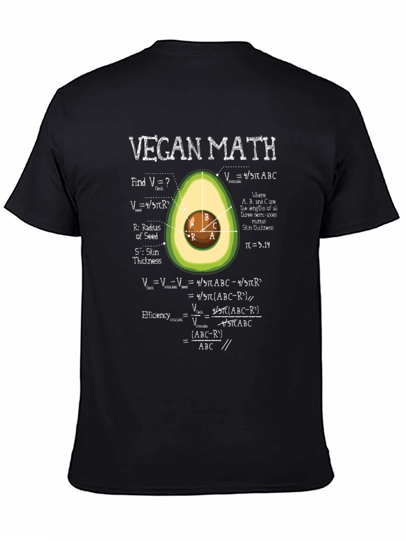 Vegan Math T-Shirt - Funny Vegetarian Formula Tee