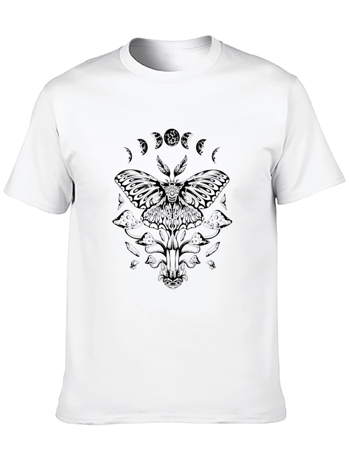 Moth Phases Graphic Tee - Unisex Black T-Shirt