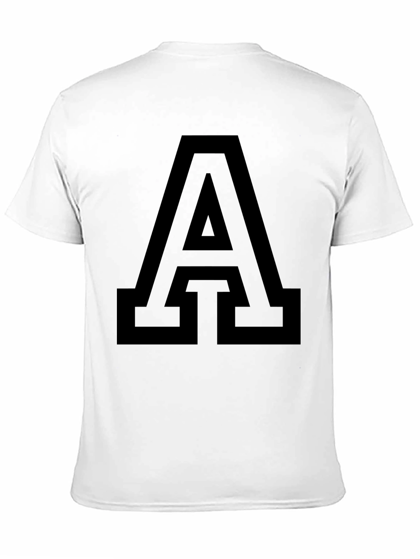 Bold Letter A Graphic Tee - Black Cotton T-Shirt