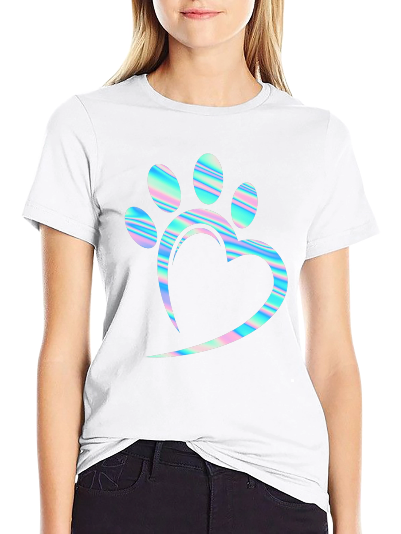 Paw Heart Holographic T-Shirt
