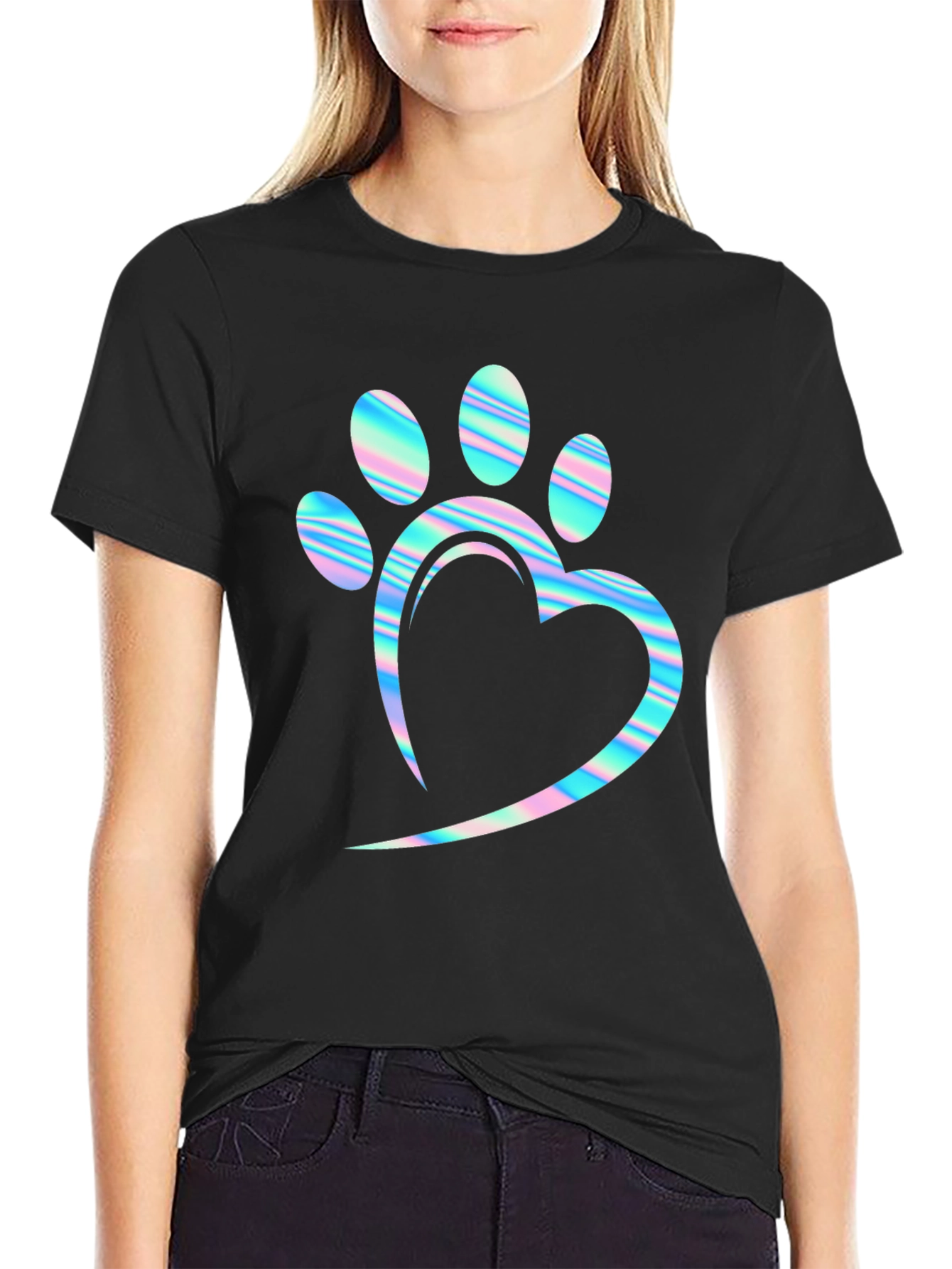 Paw Heart Holographic T-Shirt