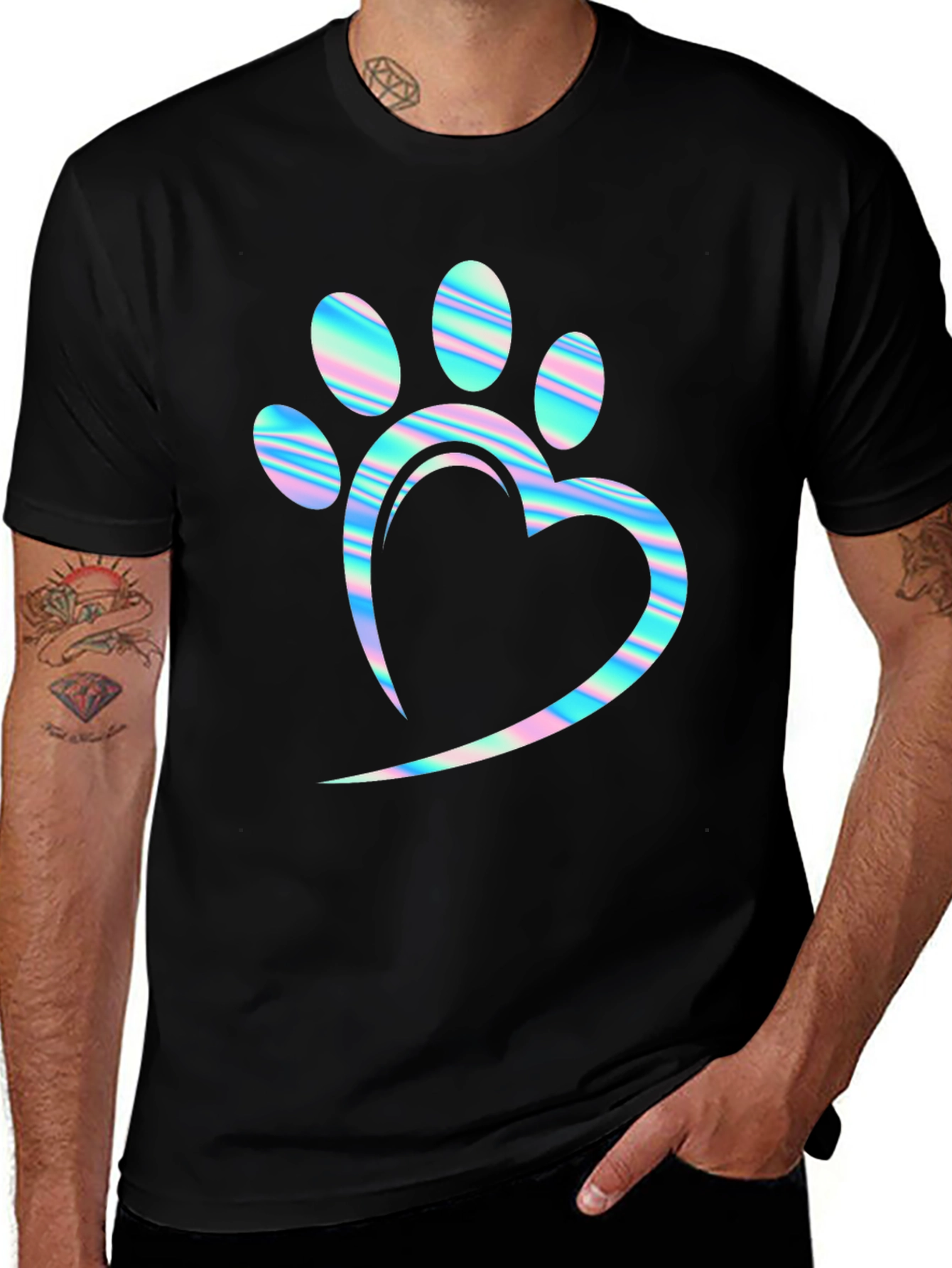 Paw Heart Holographic T-Shirt