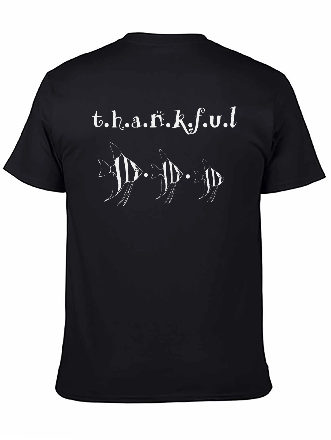 Thankful Fish Graphic T-Shirt - Black