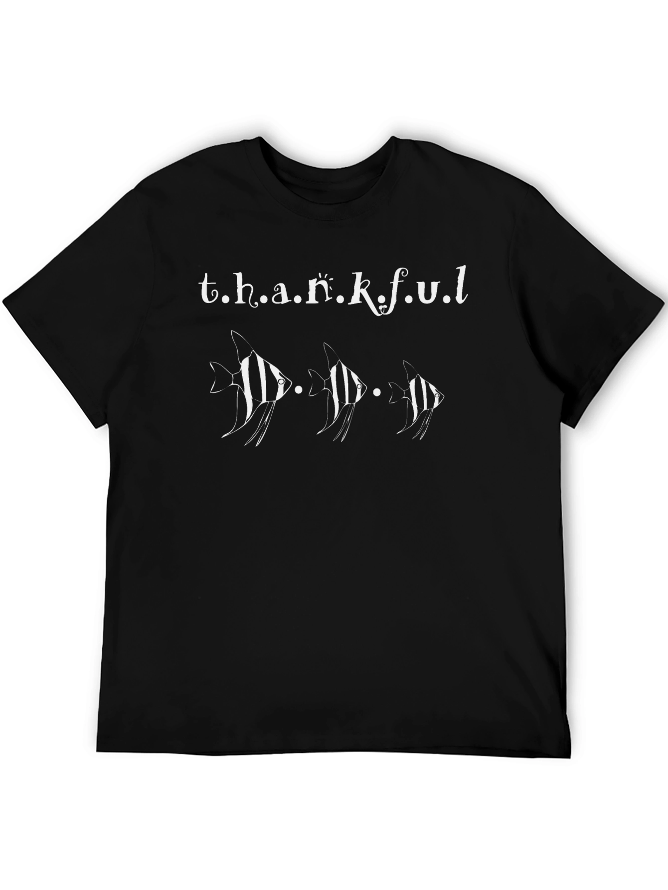 Thankful Fish Graphic T-Shirt - Black