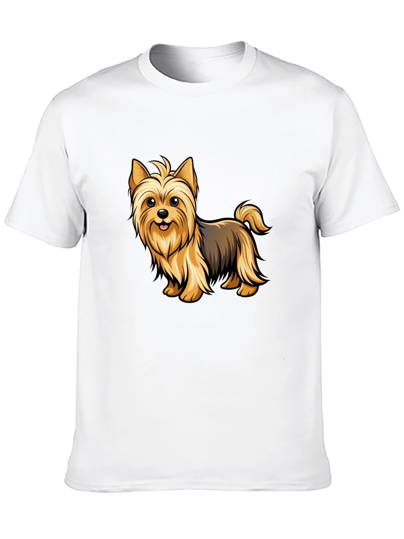 Yorkie Dog Graphic T-Shirt - Black Cotton Tee