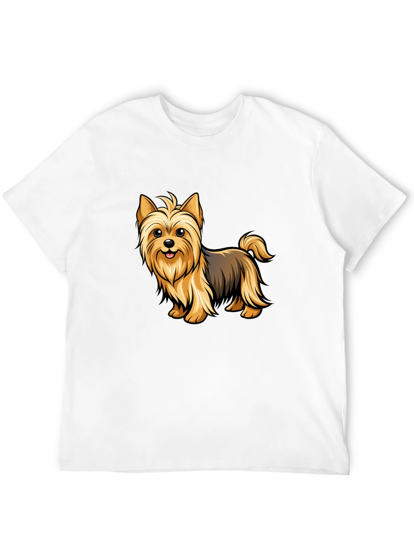 Yorkie Dog Graphic T-Shirt - Black Cotton Tee