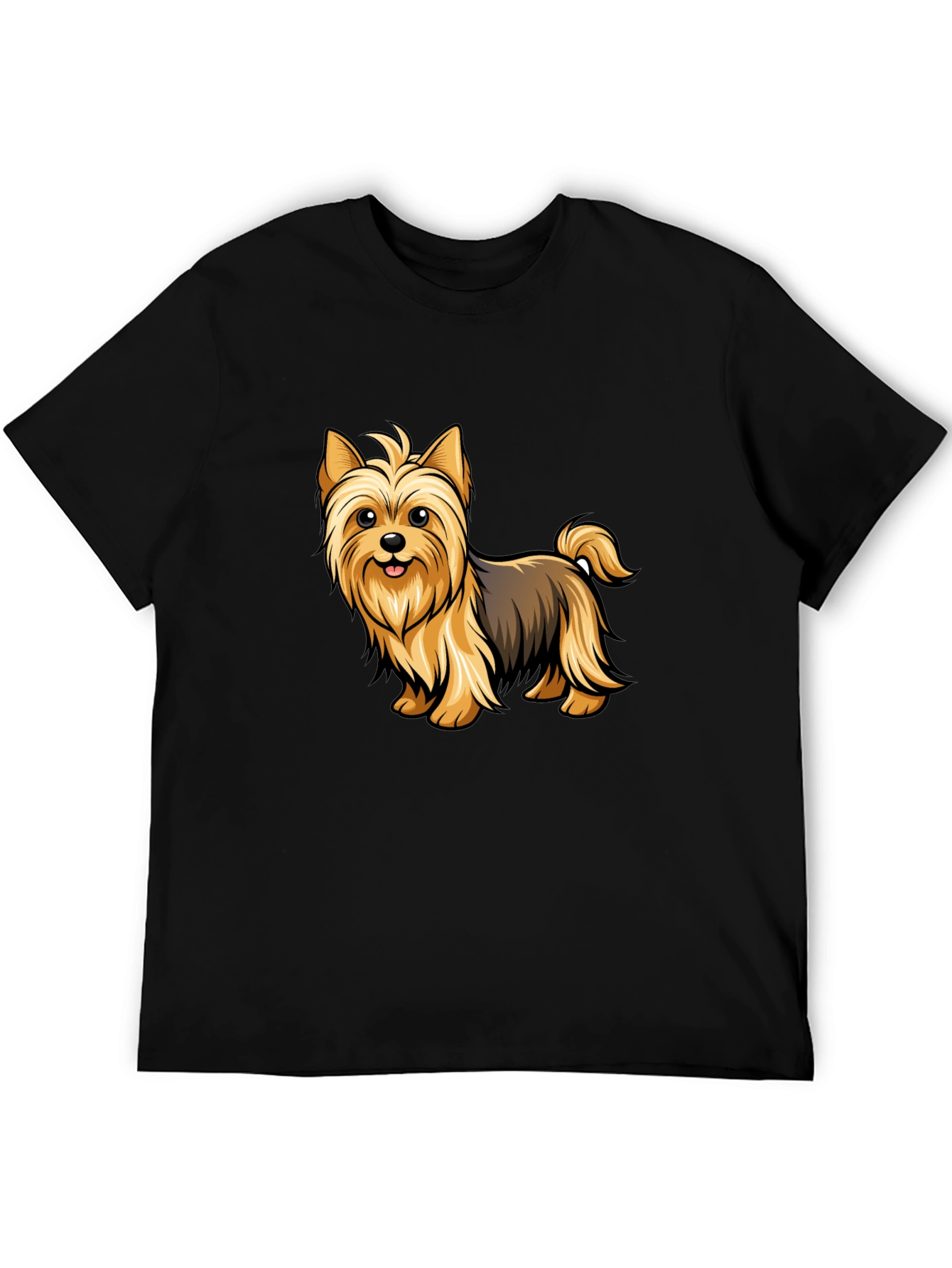 Yorkie Dog Graphic T-Shirt - Black Cotton Tee