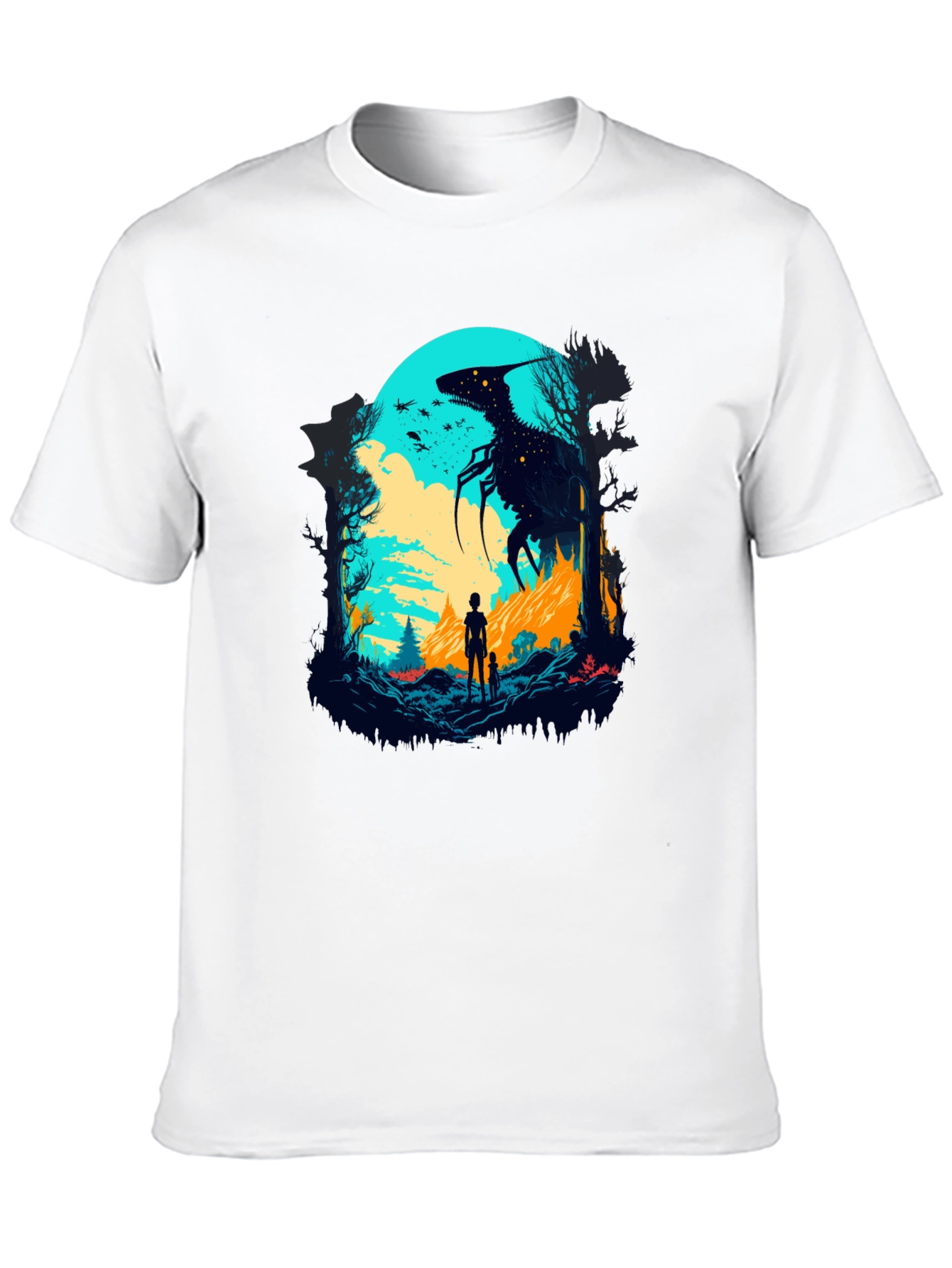 Monster Silhouette Graphic Tee - Black
