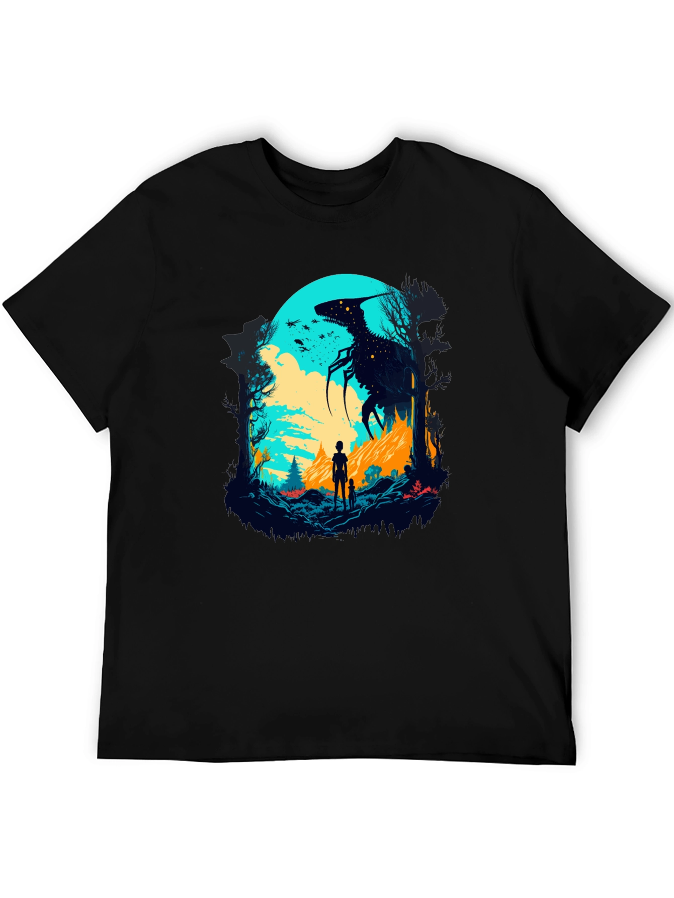 Monster Silhouette Graphic Tee - Black