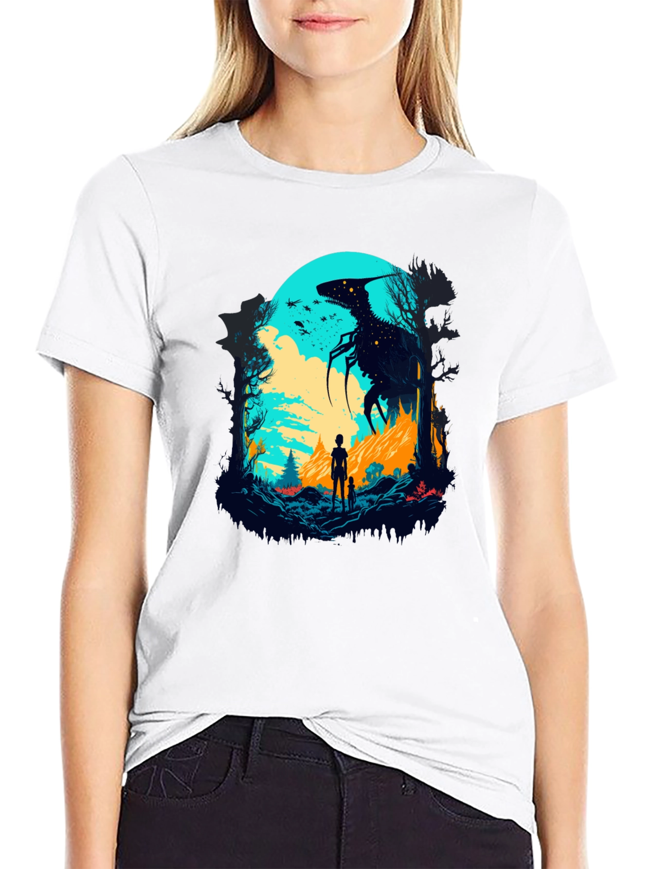 Monster Silhouette Graphic Tee - Black