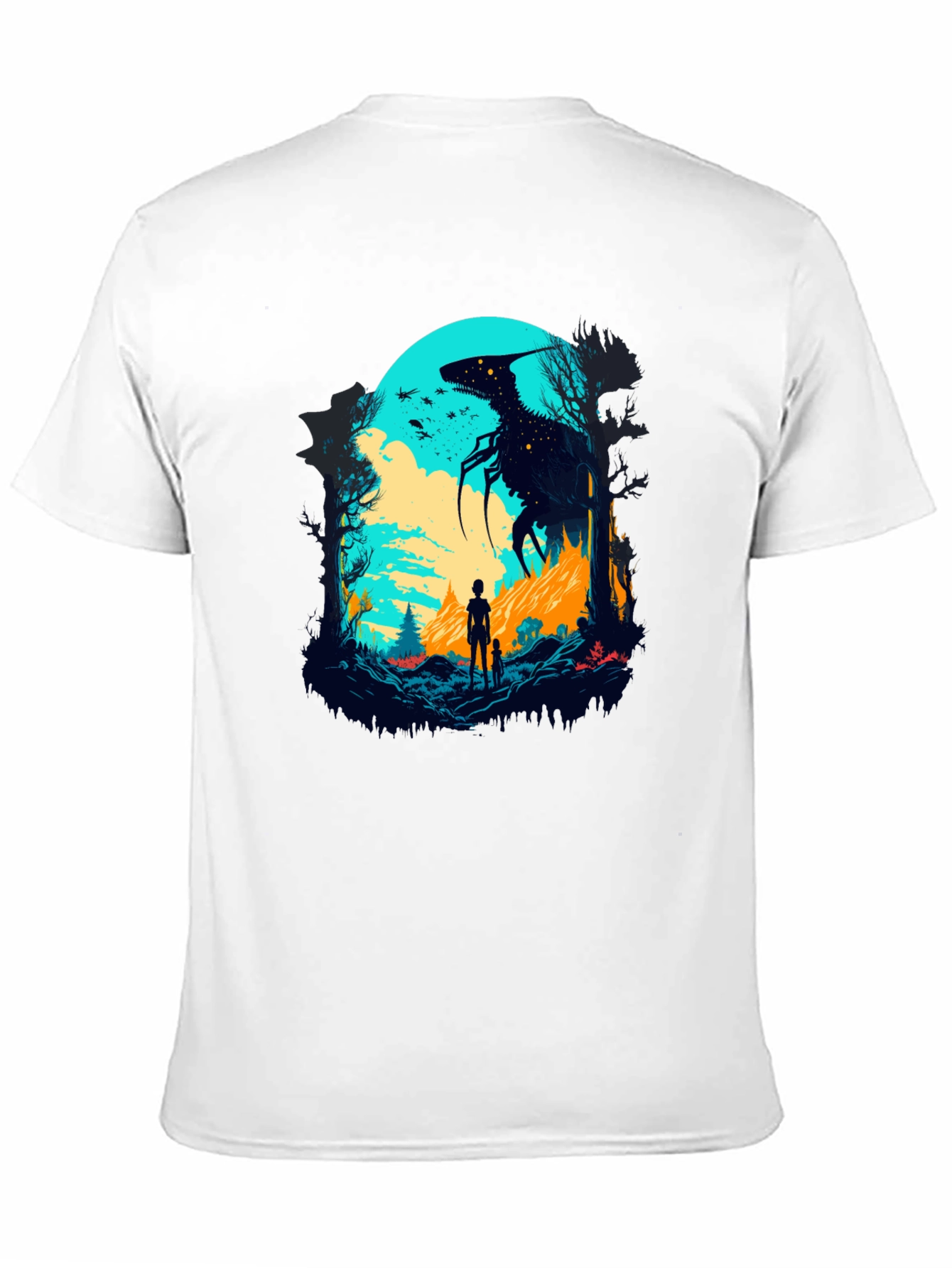 Monster Silhouette Graphic Tee - Black