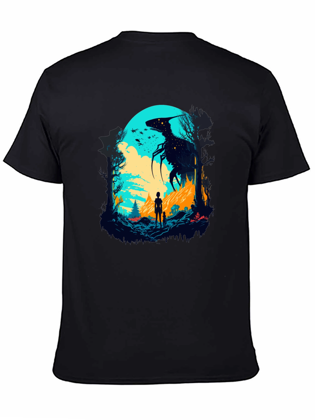 Monster Silhouette Graphic Tee - Black