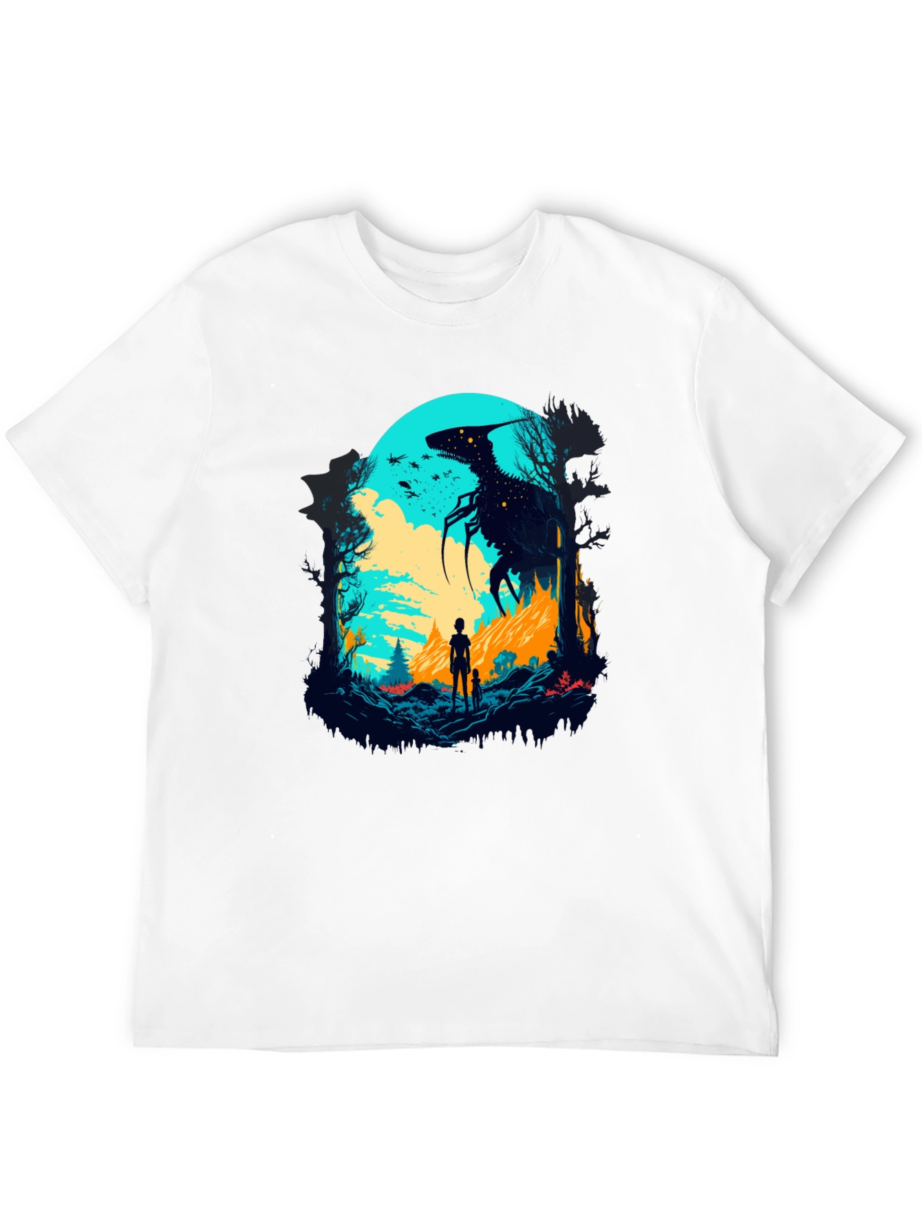 Monster Silhouette Graphic Tee - Black
