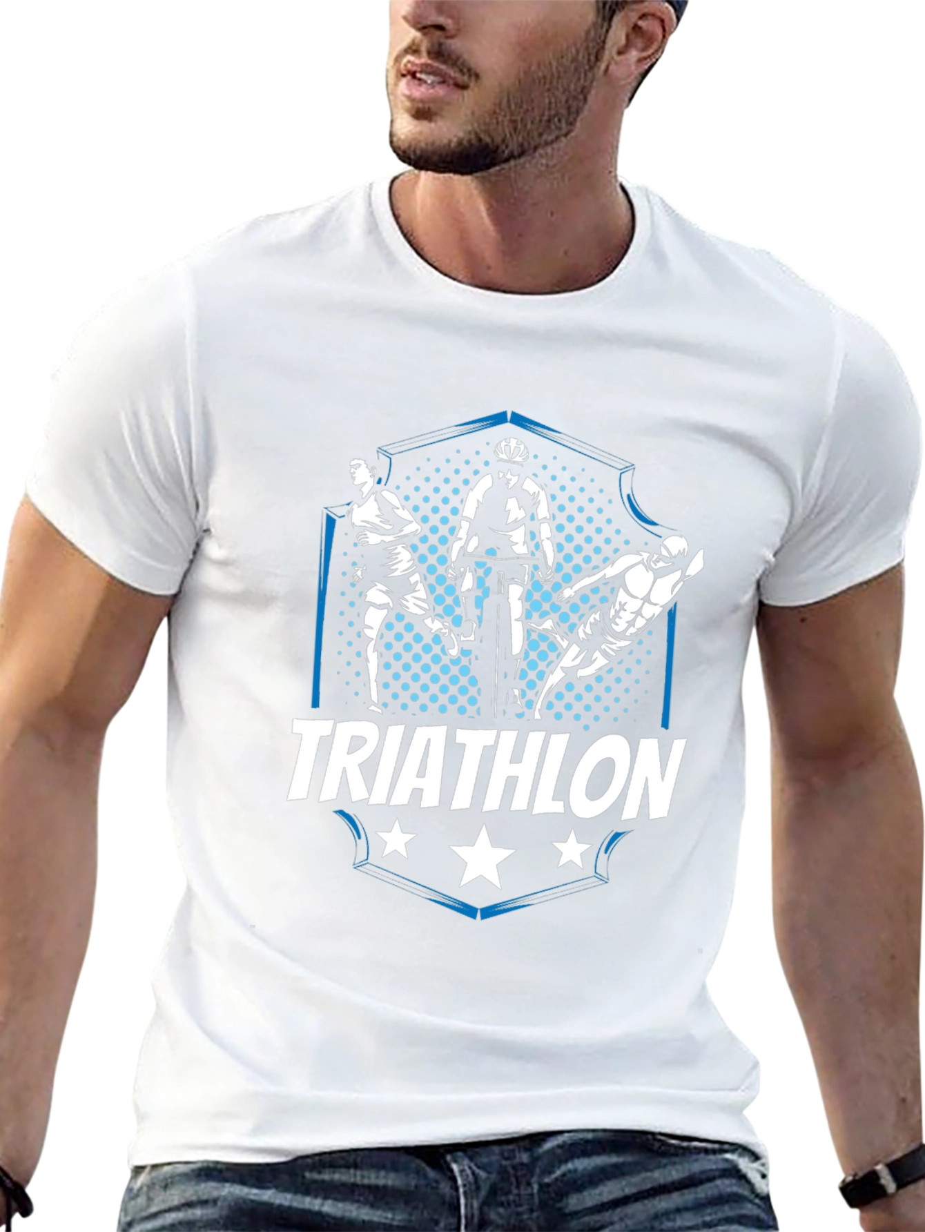 Triathlon Black Graphic T-Shirt - Sports Design