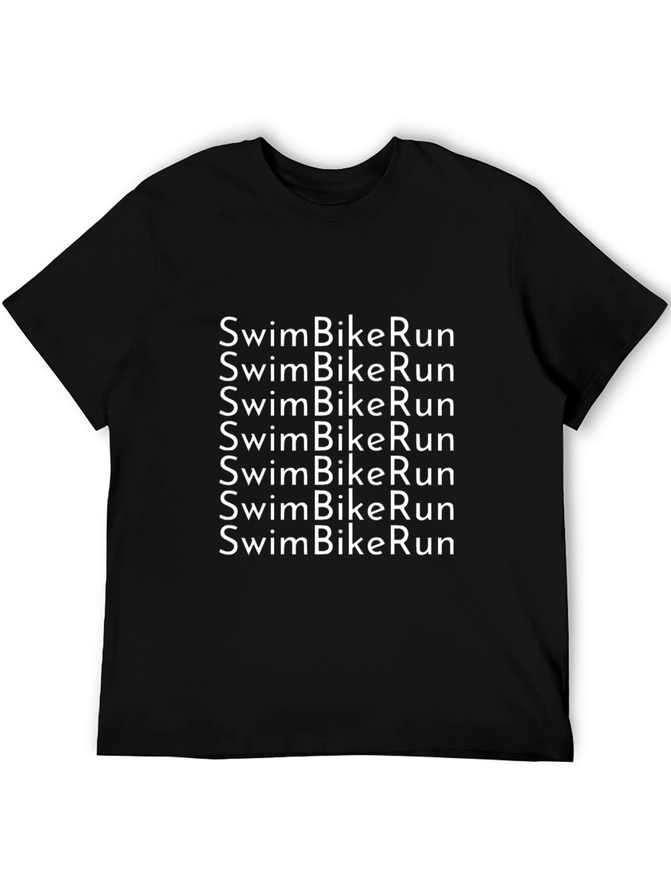 Swim Bike Run Black Graphic Tee