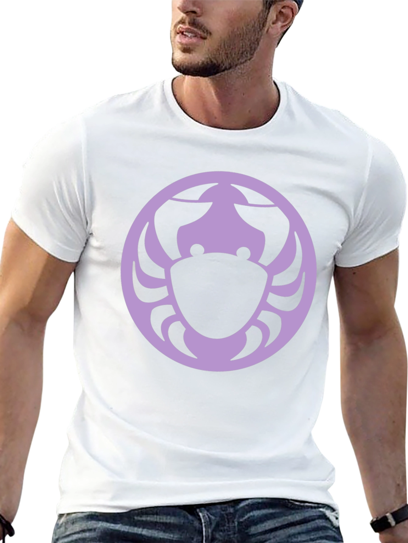 Black T-Shirt with Zodiac Crab Circle