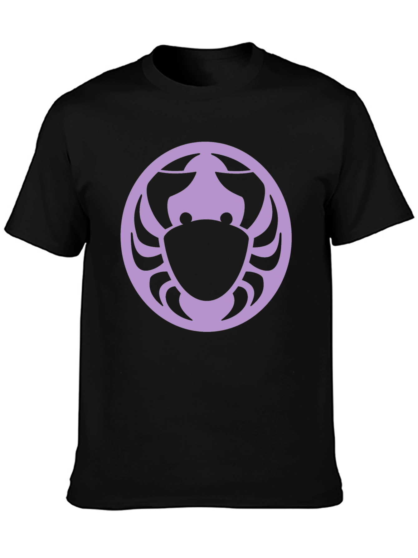 Black T-Shirt with Zodiac Crab Circle