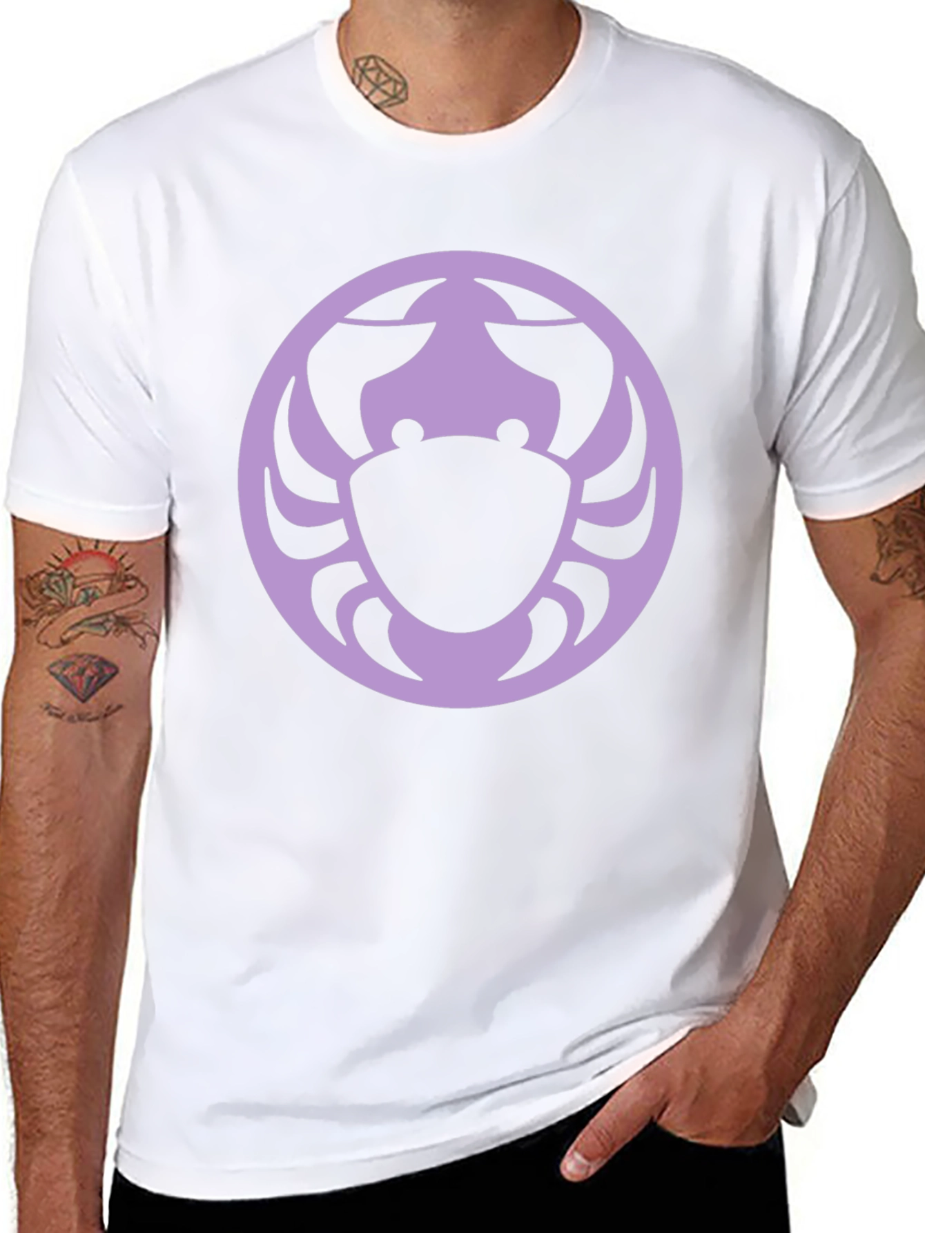 Black T-Shirt with Zodiac Crab Circle