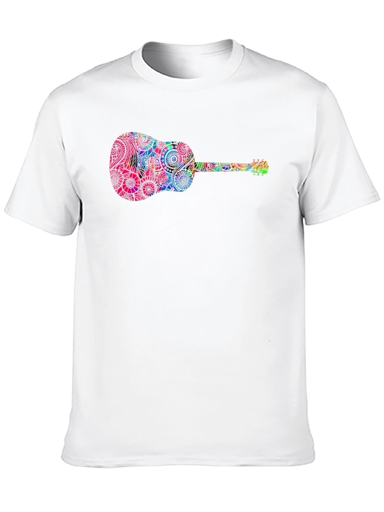 Psychedelic Guitar Graphic Tee - Black