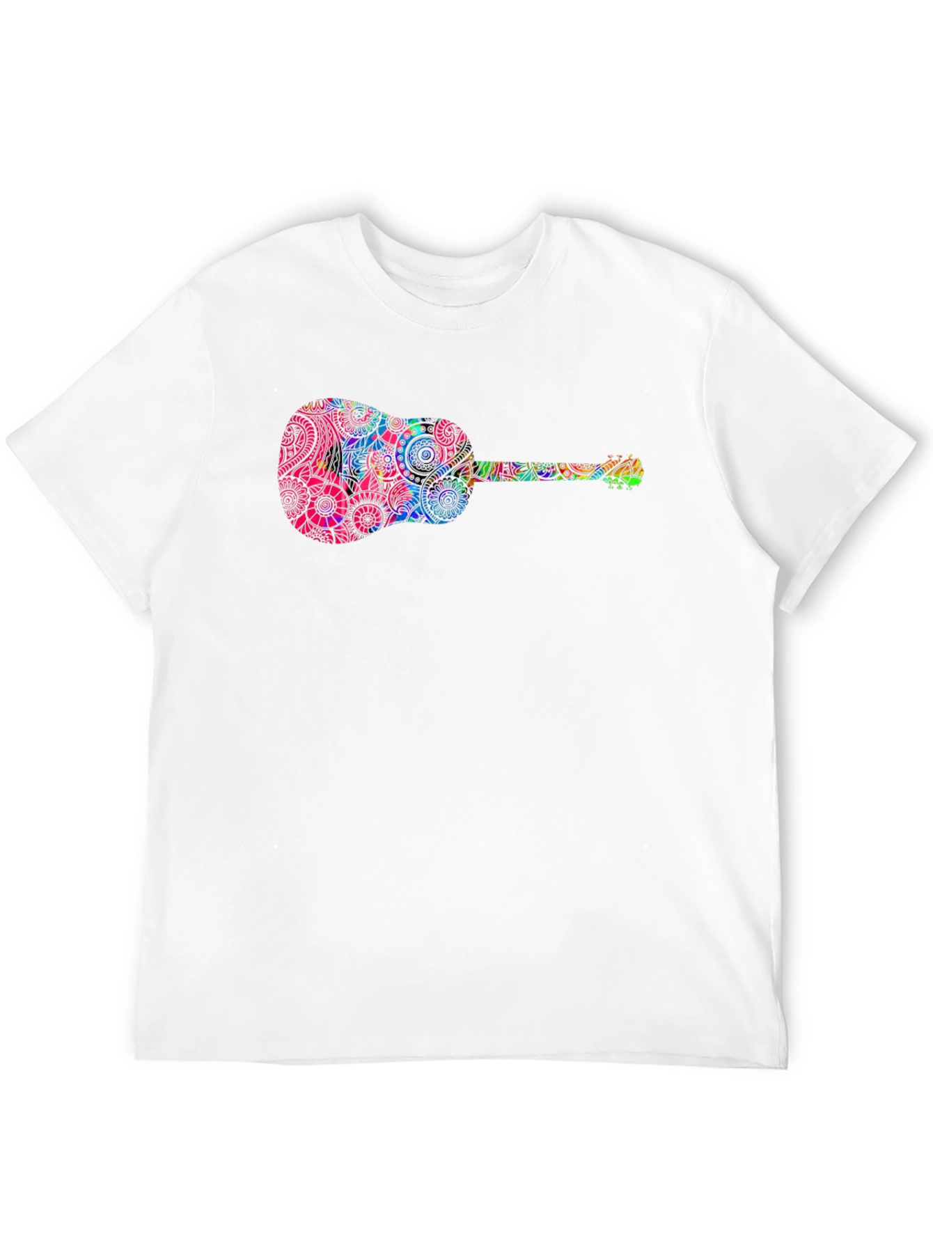 Psychedelic Guitar Graphic Tee - Black