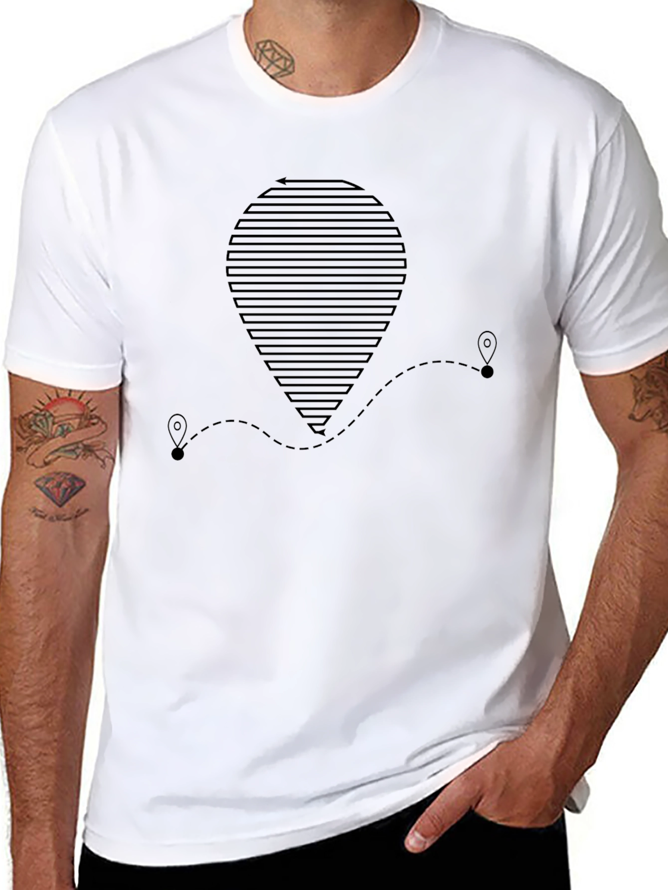 Location Route Black T-Shirt - Travel Adventure Style