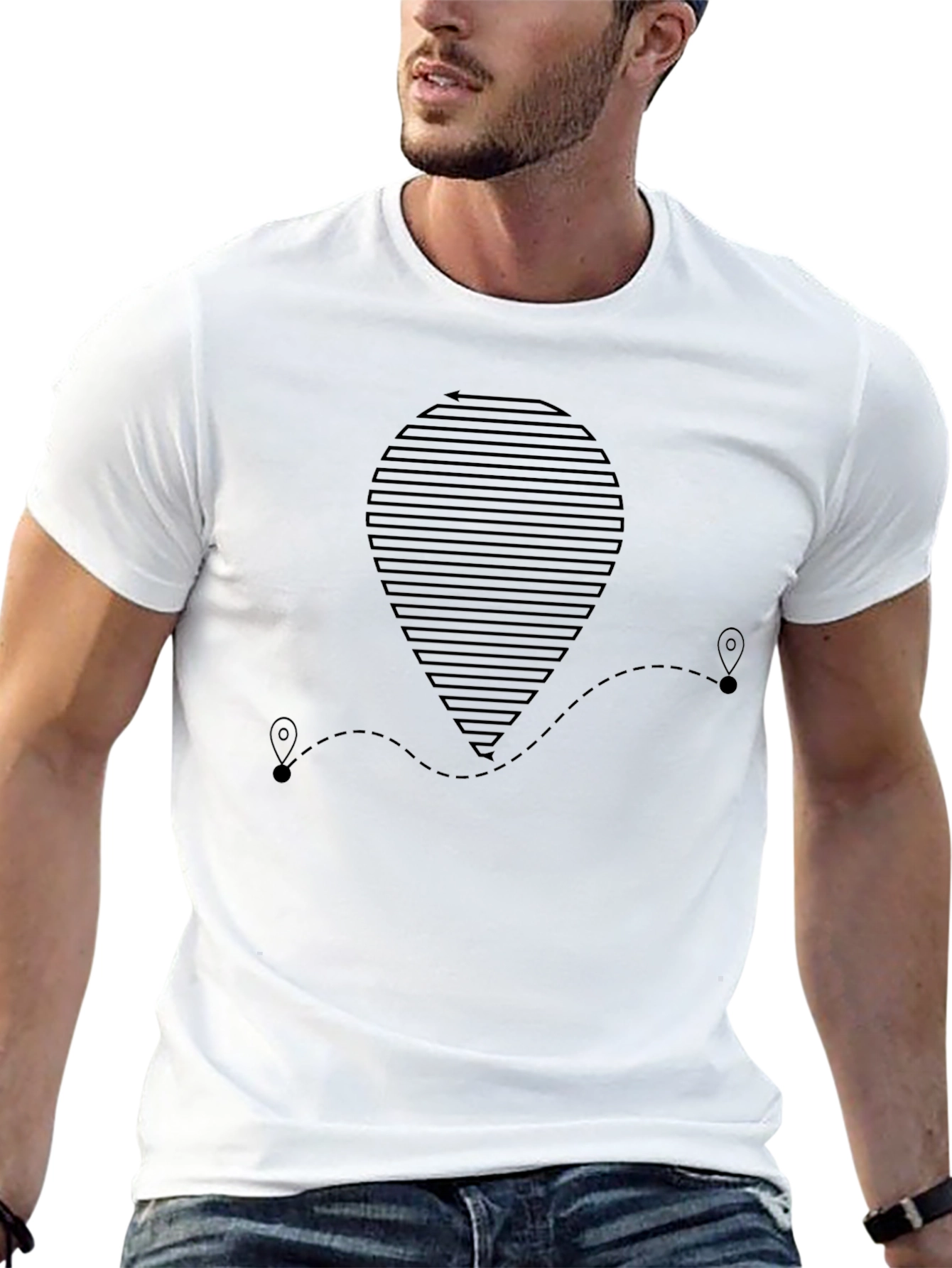 Location Route Black T-Shirt - Travel Adventure Style