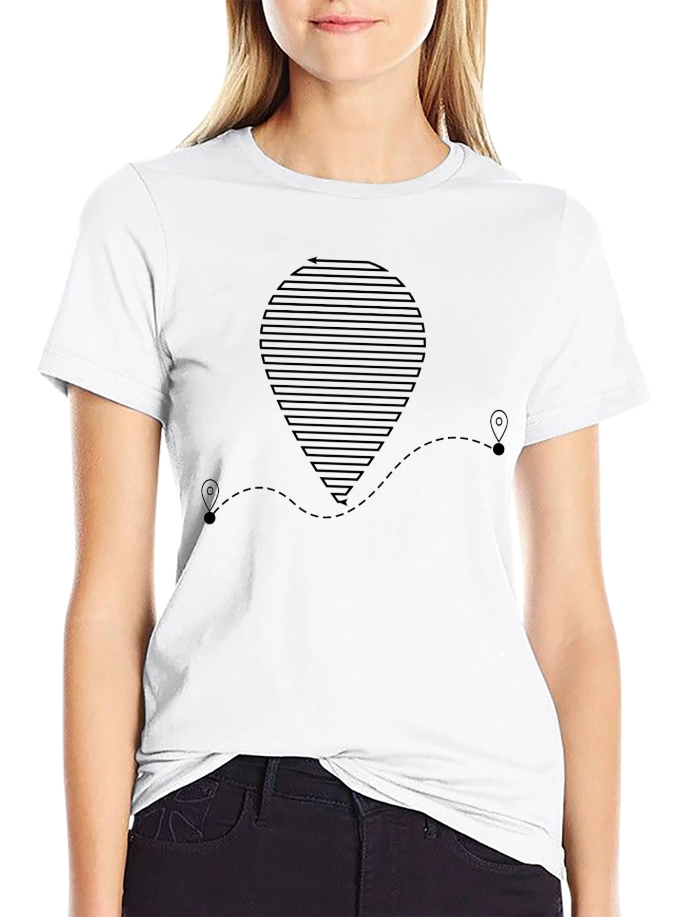 Location Route Black T-Shirt - Travel Adventure Style