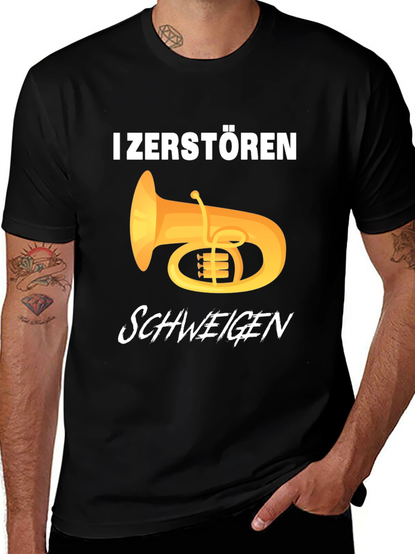 I Zerstoren Schweigen Tuba Player Graphic Tee