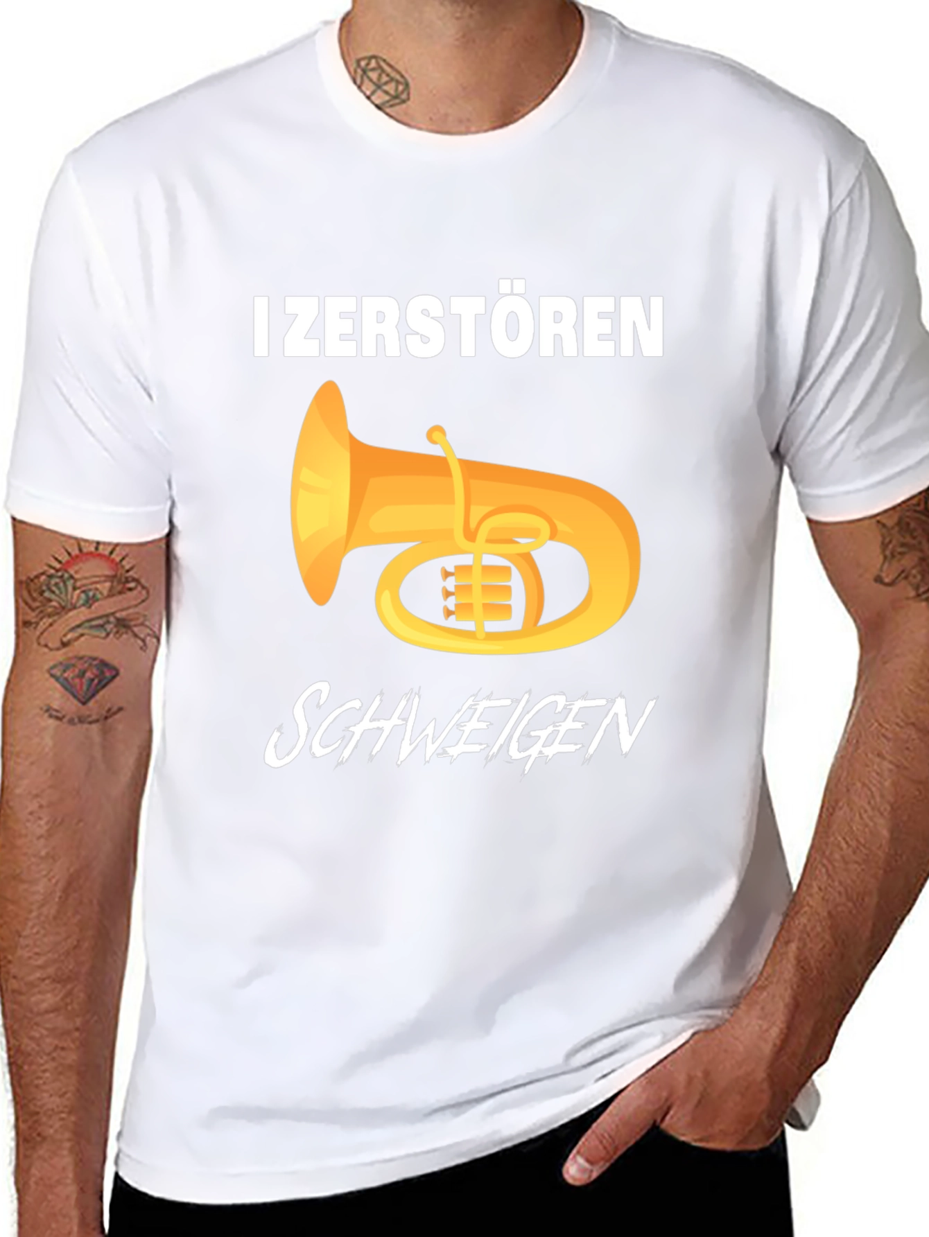 I Zerstoren Schweigen Tuba Player Graphic Tee