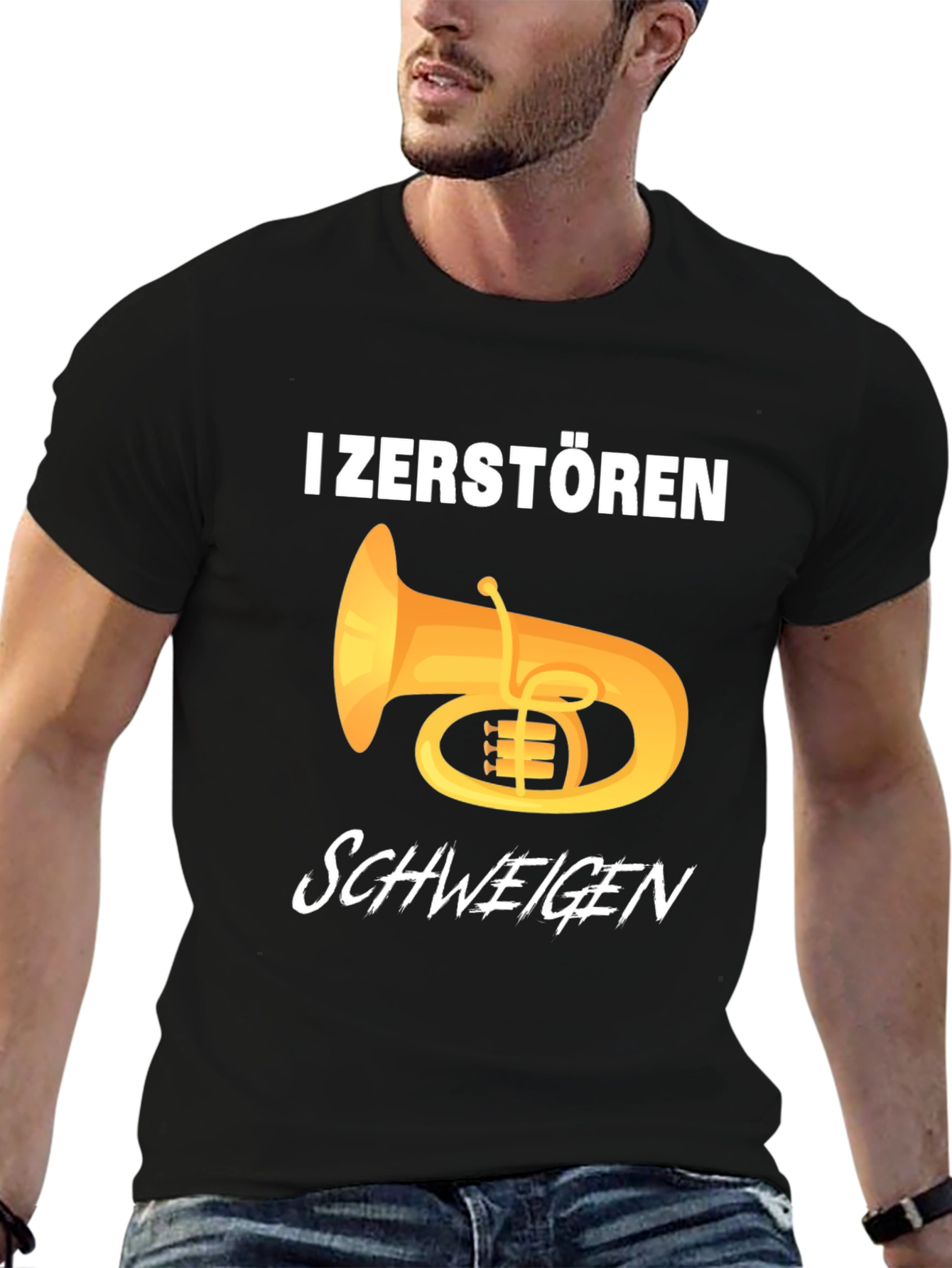 I Zerstoren Schweigen Tuba Player Graphic Tee