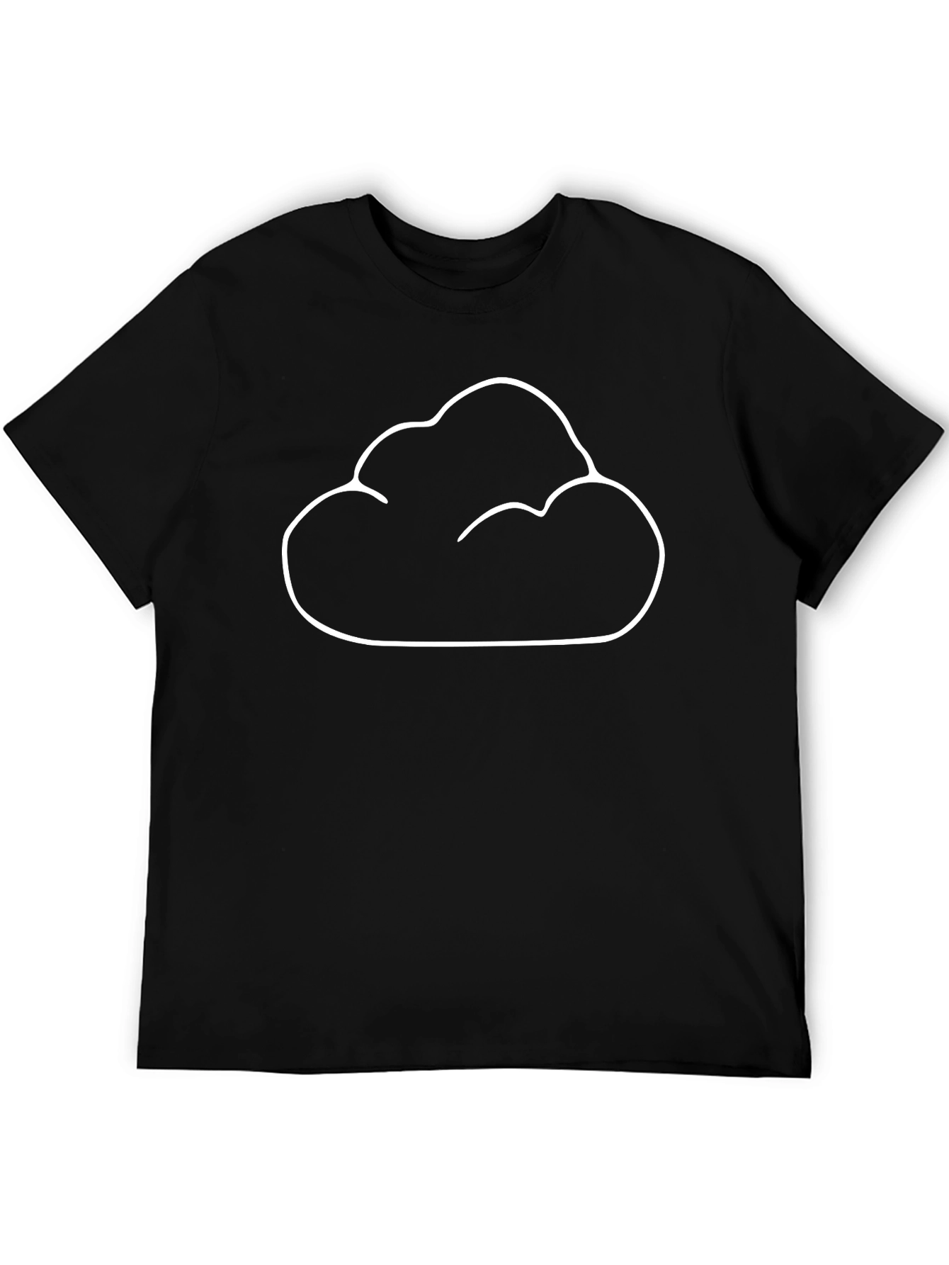 Cloud Outline Graphic Tee - Black Cotton Blend