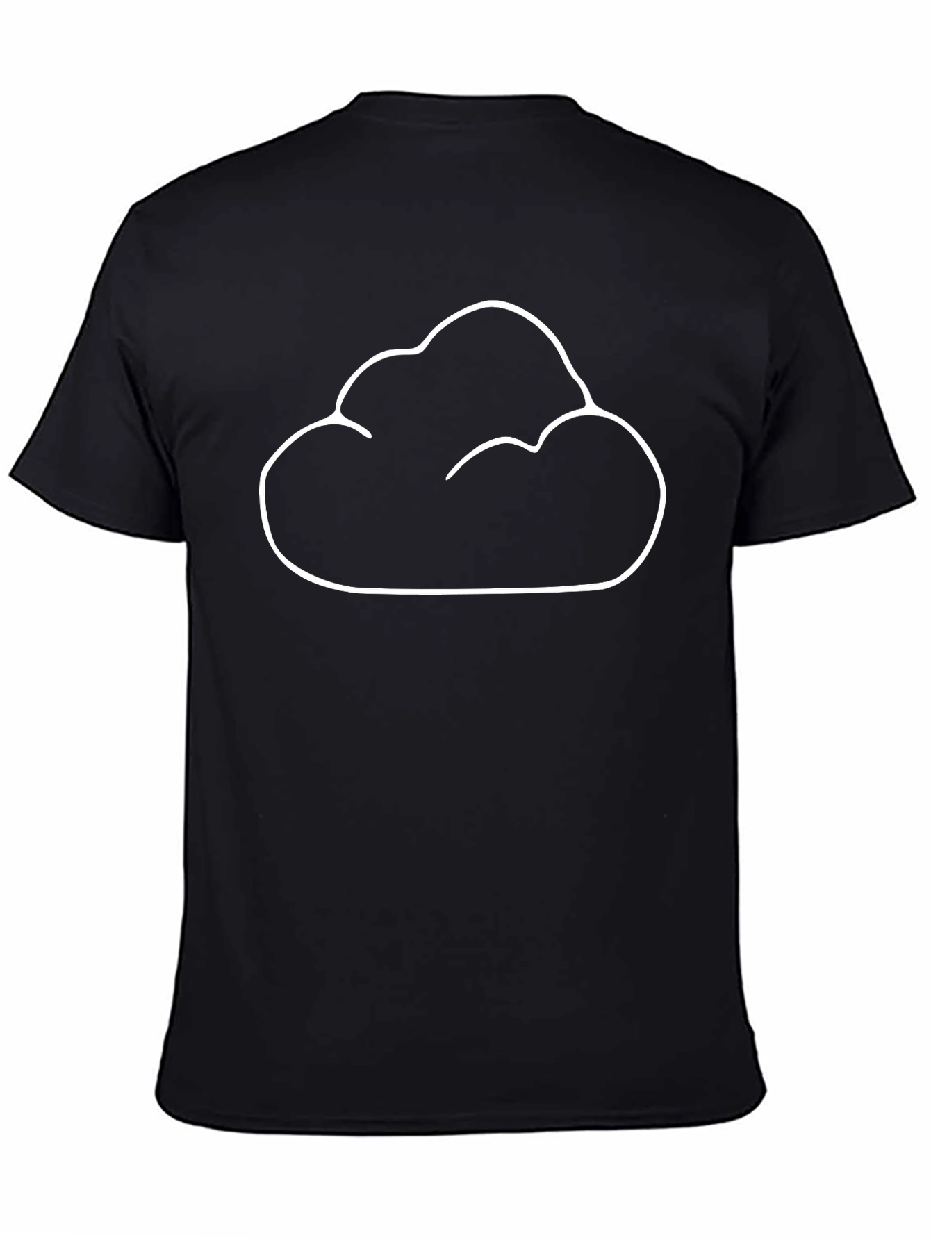 Cloud Outline Graphic Tee - Black Cotton Blend