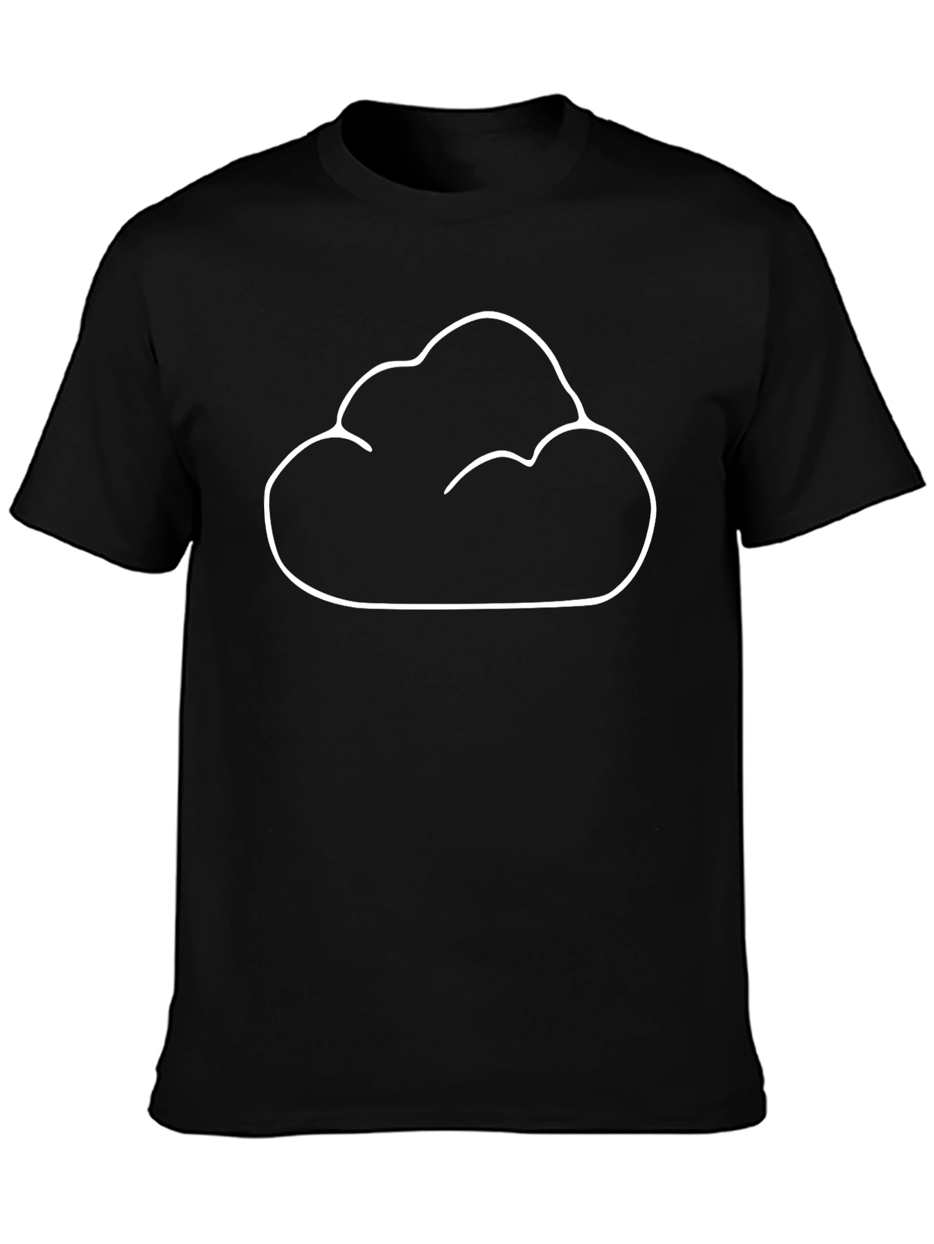 Cloud Outline Graphic Tee - Black Cotton Blend