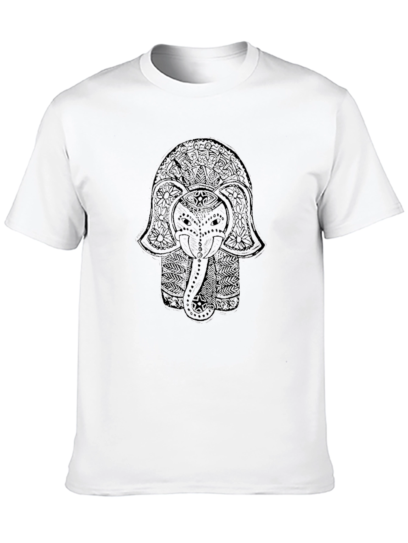 Elephant Mandala Graphic Black T-Shirt
