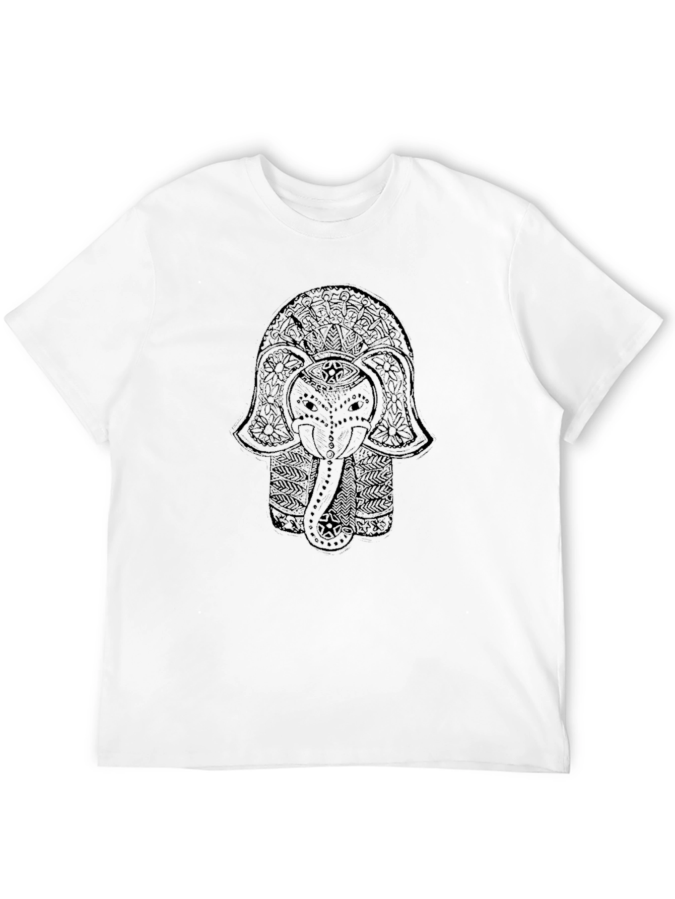 Elephant Mandala Graphic Black T-Shirt