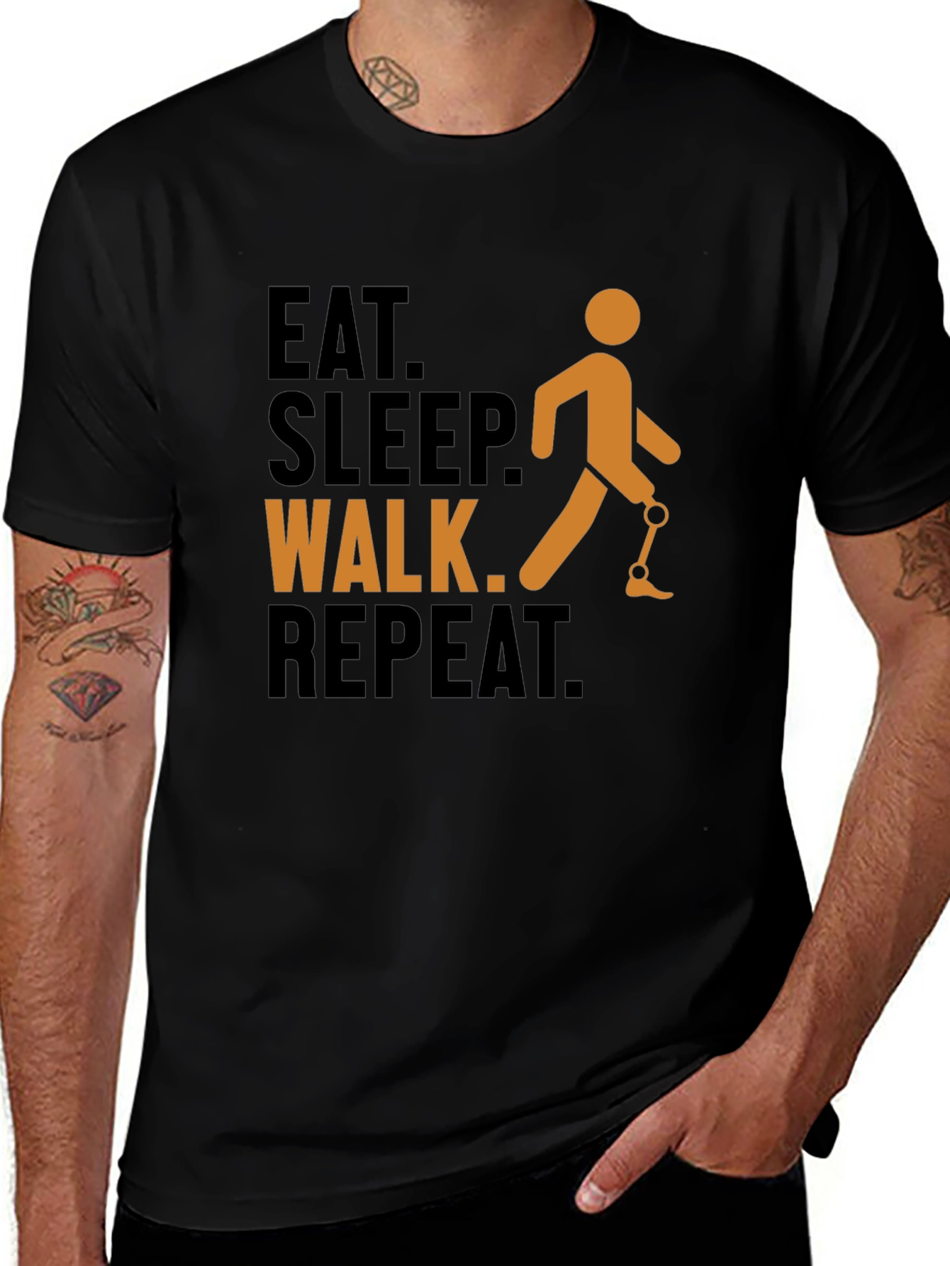Eat Sleep Walk Repeat Graphic Tee