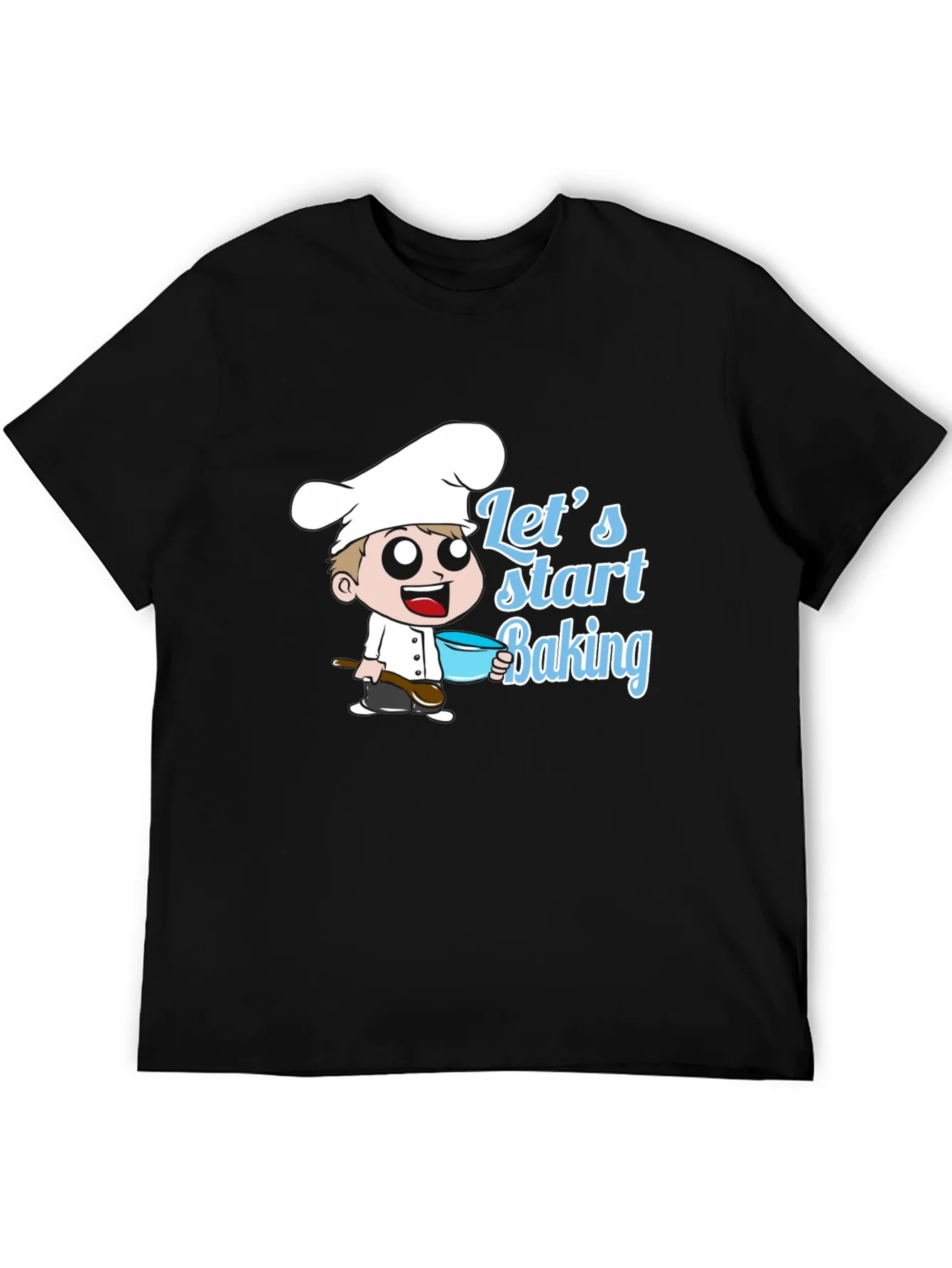 Lets Start Baking T-Shirt - Chef Cartoon Design