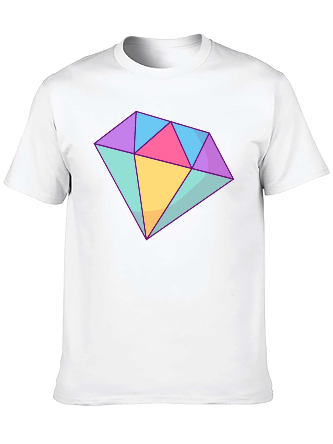 Diamond Graphic Tee - Stylish Cotton Blend T-Shirt