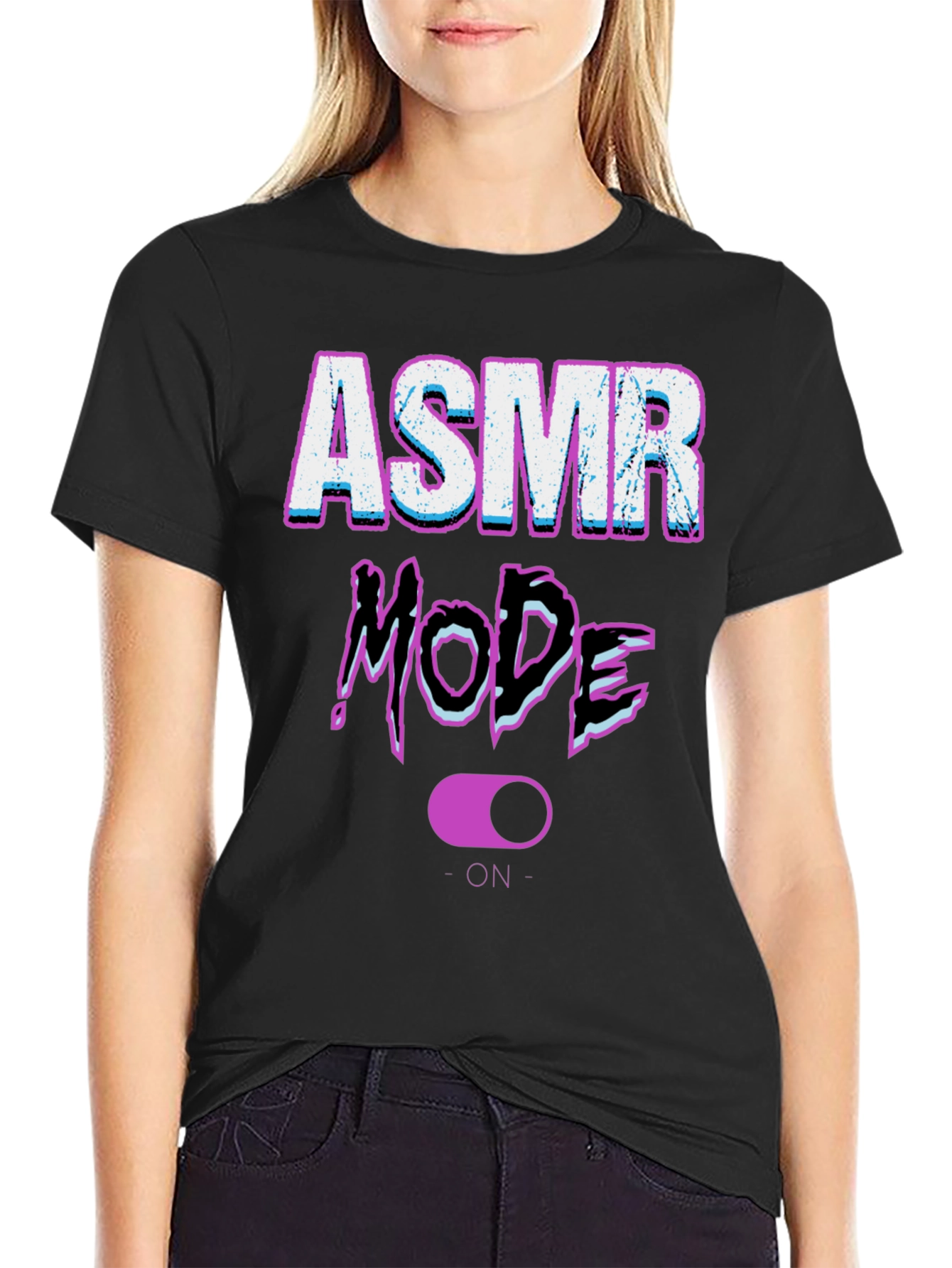 ASMR Mode On Black T-Shirt