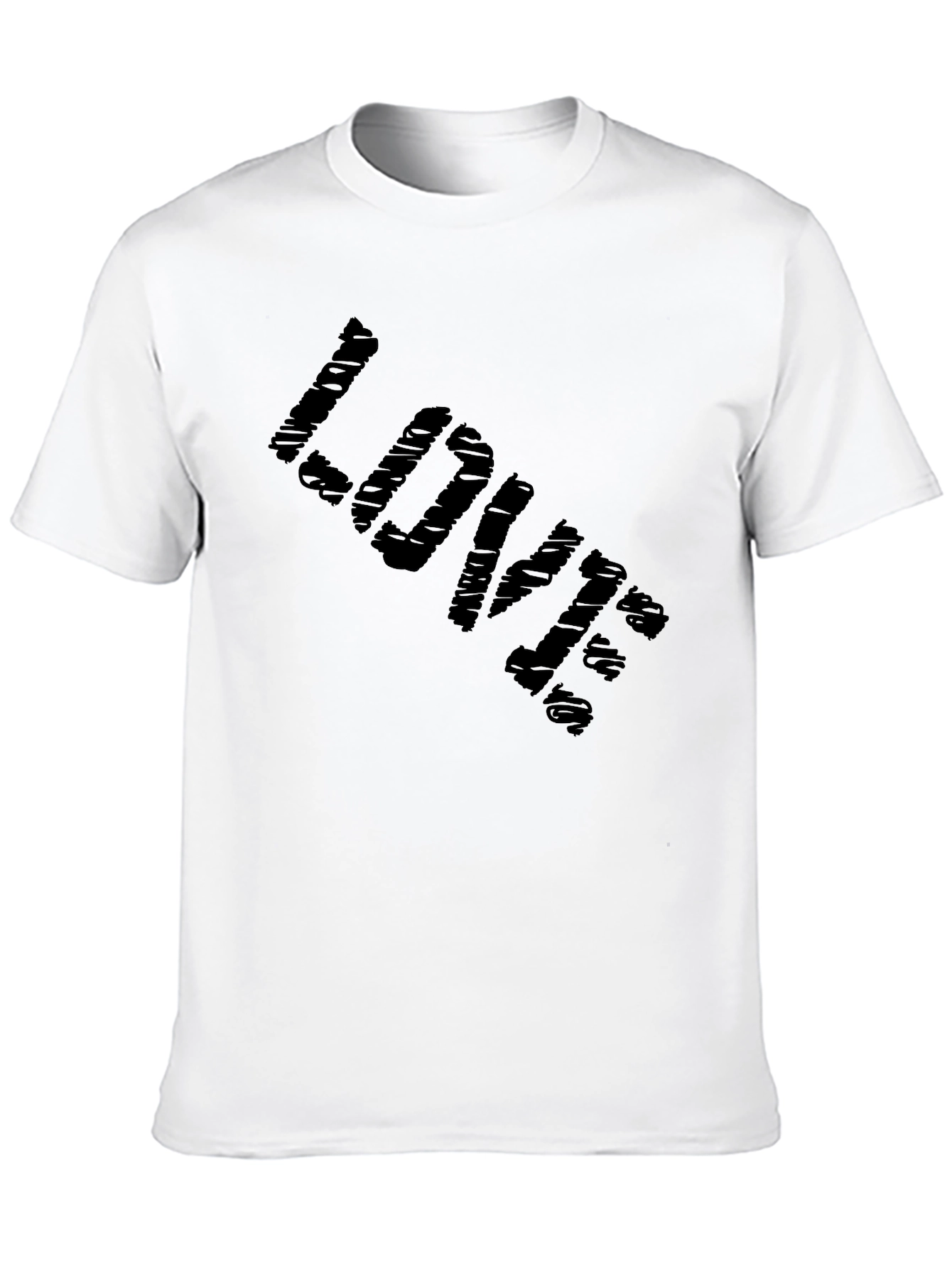 Love Distressed Black Graphic T-Shirt