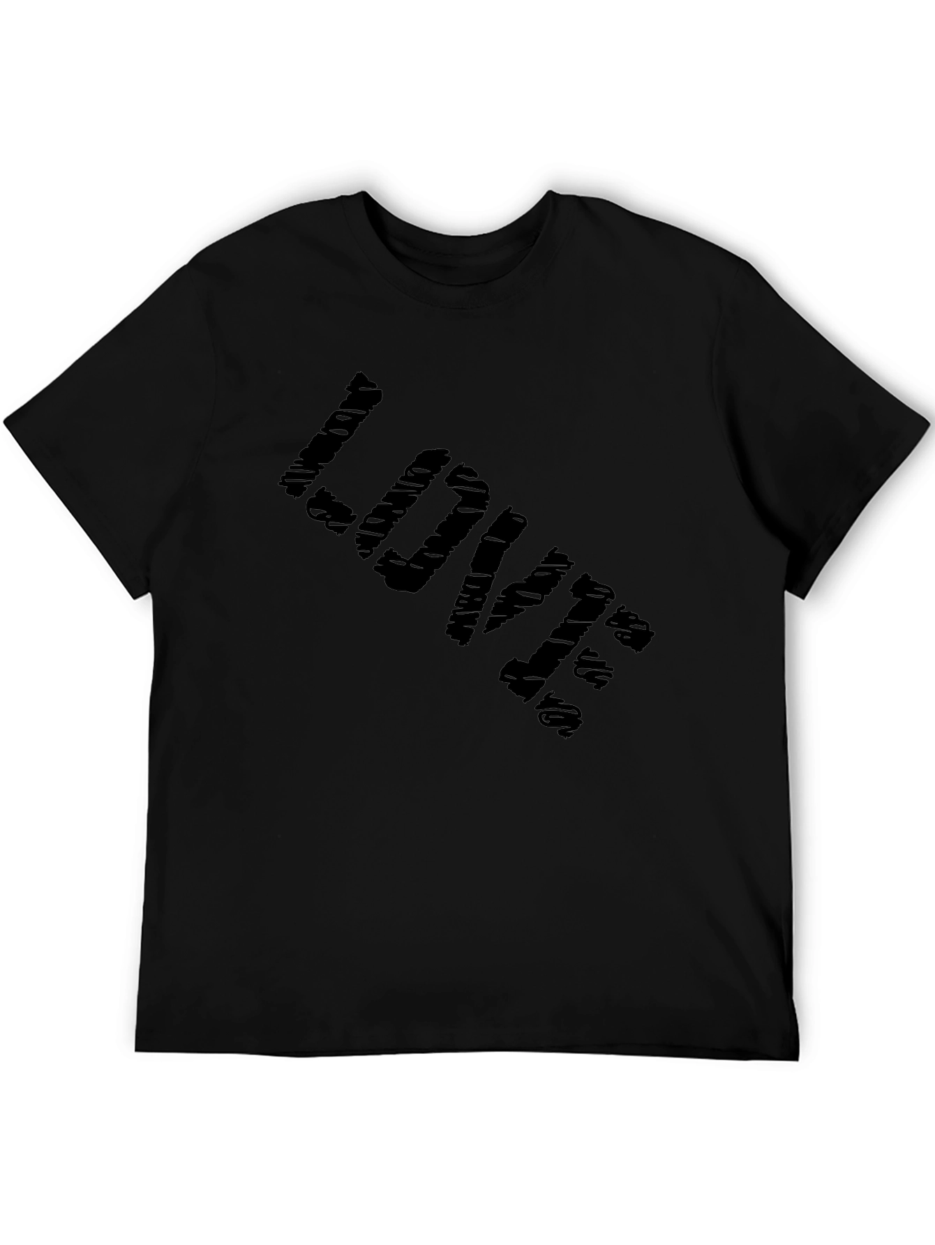 Love Distressed Black Graphic T-Shirt