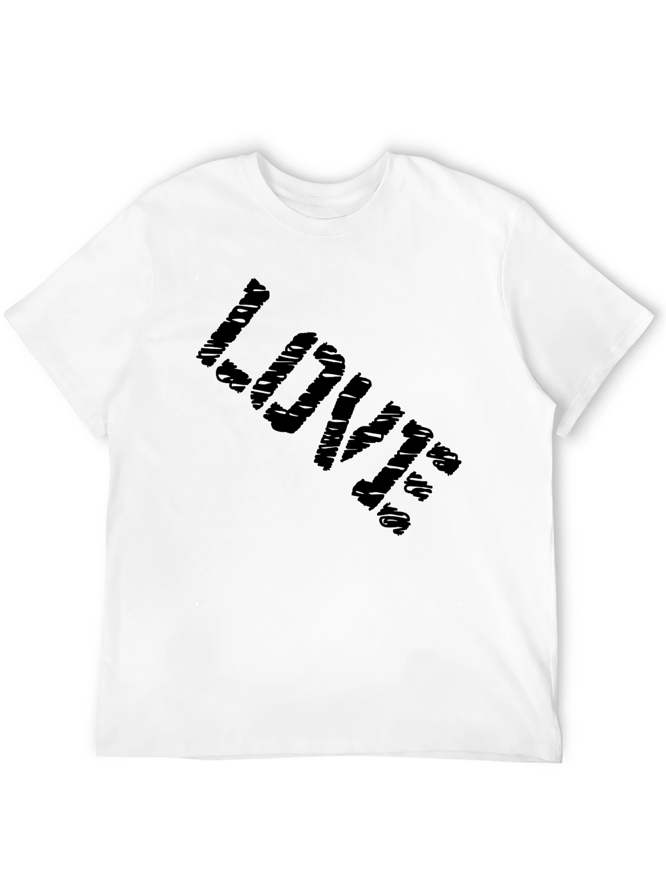 Love Distressed Black Graphic T-Shirt