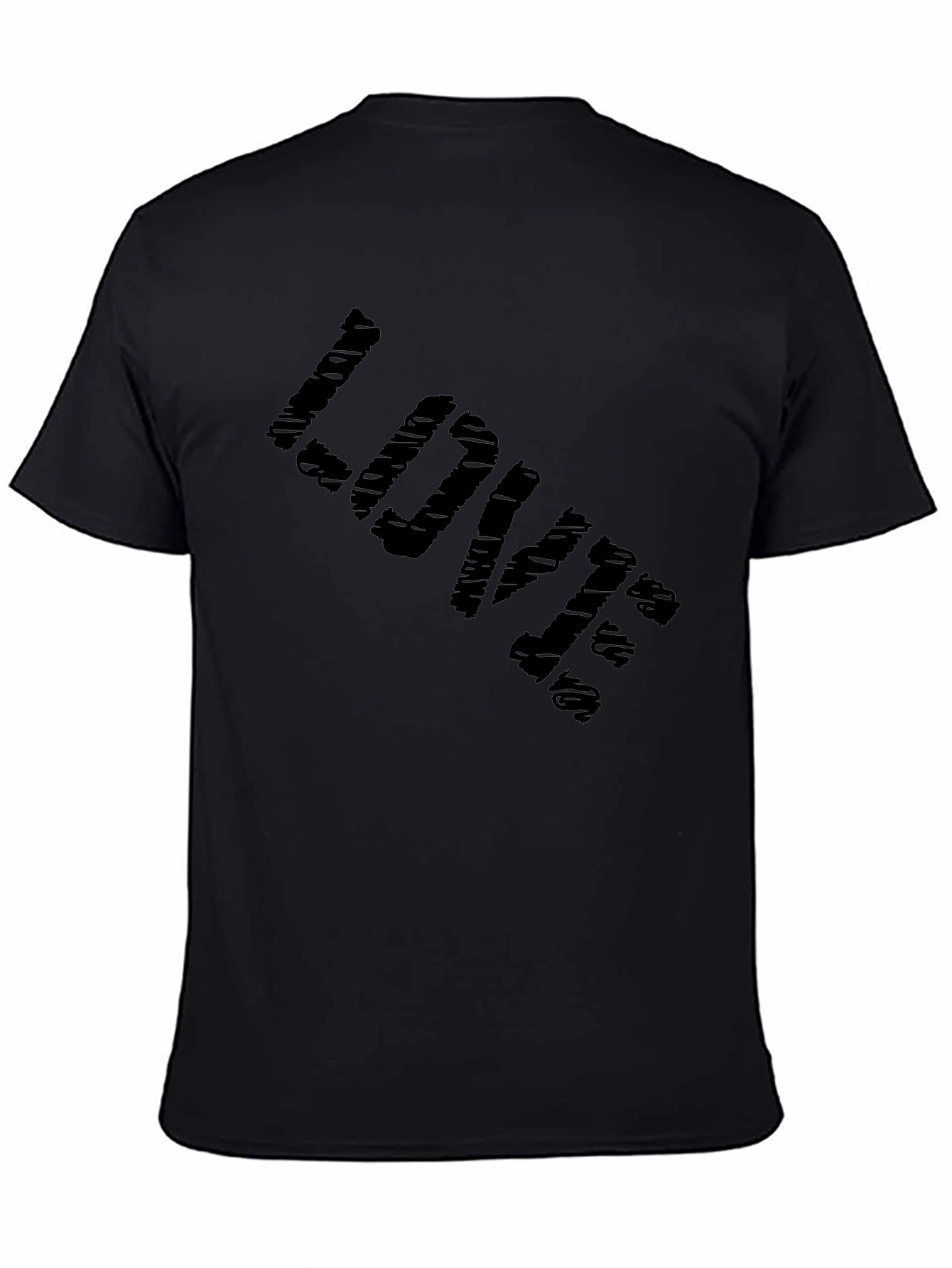 Love Distressed Black Graphic T-Shirt
