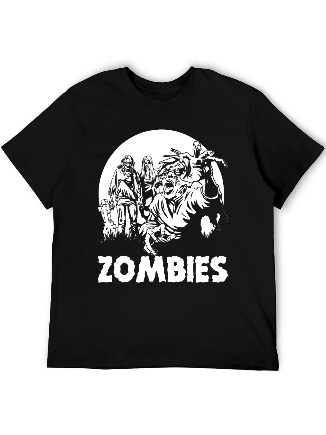 Zombies Graphic Print T-Shirt - Black