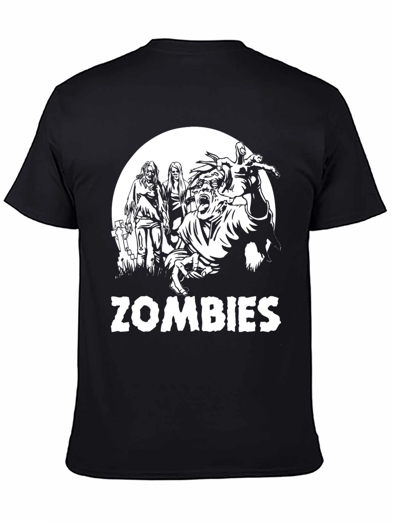 Zombies Graphic Print T-Shirt - Black