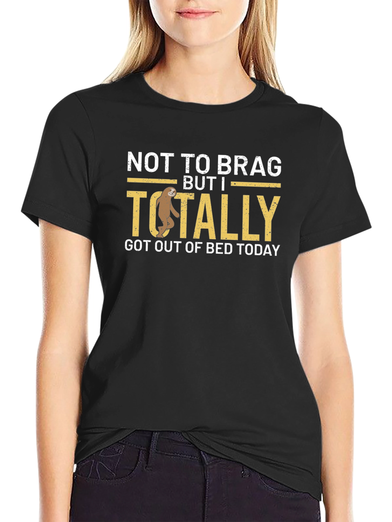 Funny Sloth T-Shirt: Totally Got Out Of Bed Today
