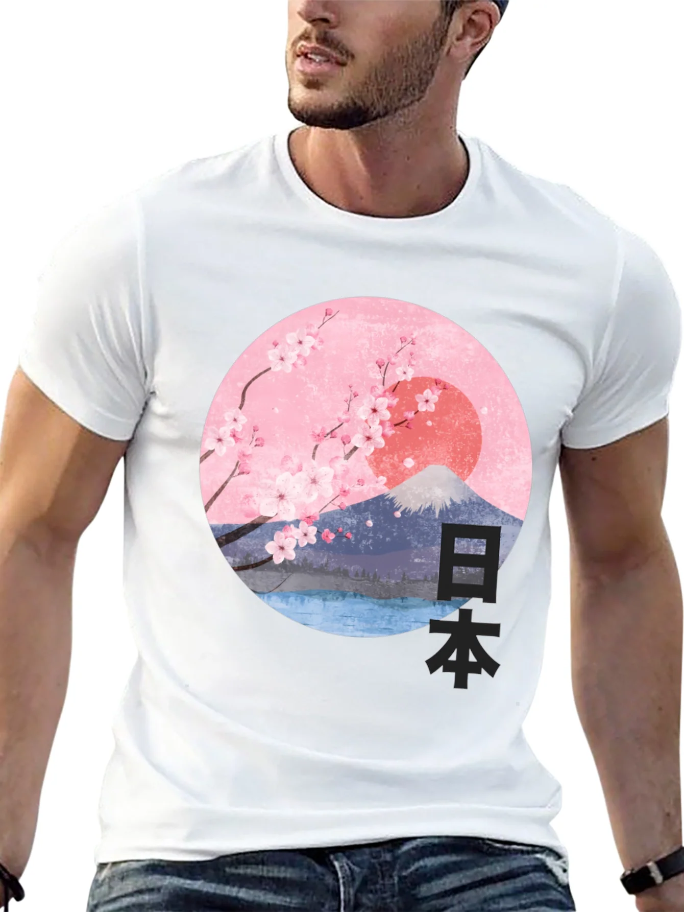 Japanese Cherry Blossom Graphic T-Shirt